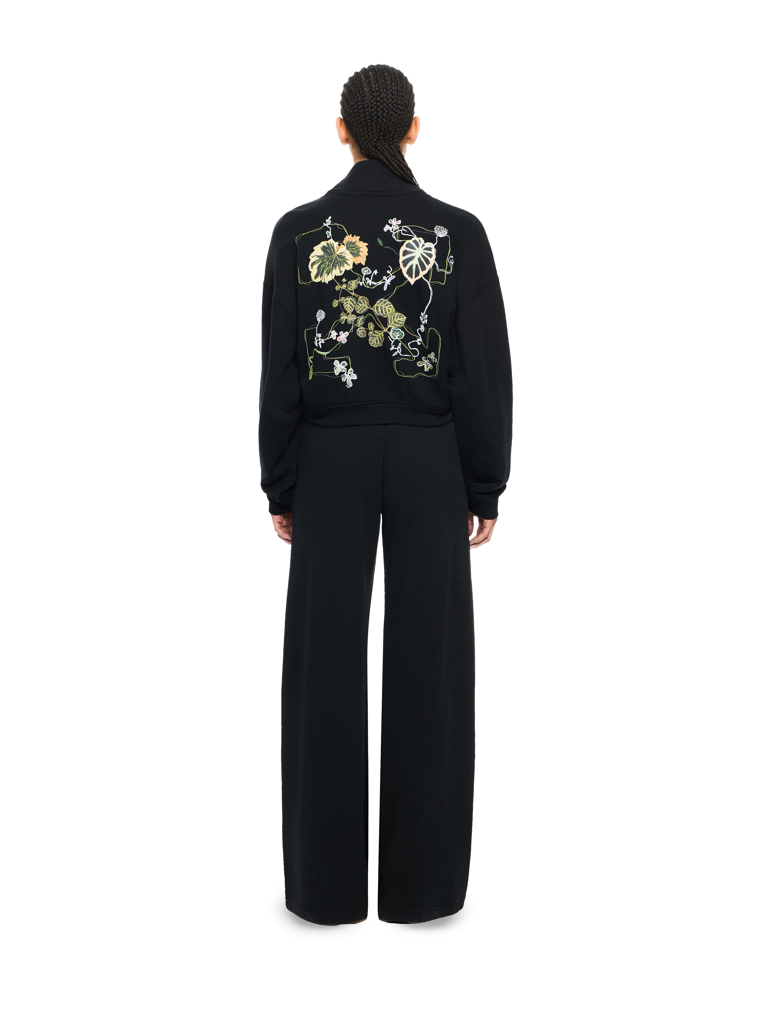 OFF WHITE Arrow Leaves Zip Up Sweatshirt Black-Beech 2BE008S26FLE001