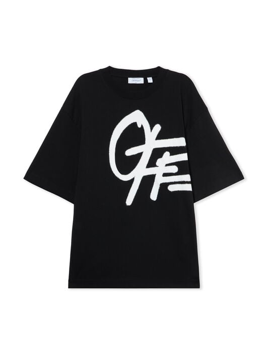 OFF WHITE Spray Logo Skate T-shirt BLACK 44MAA120S26J00L