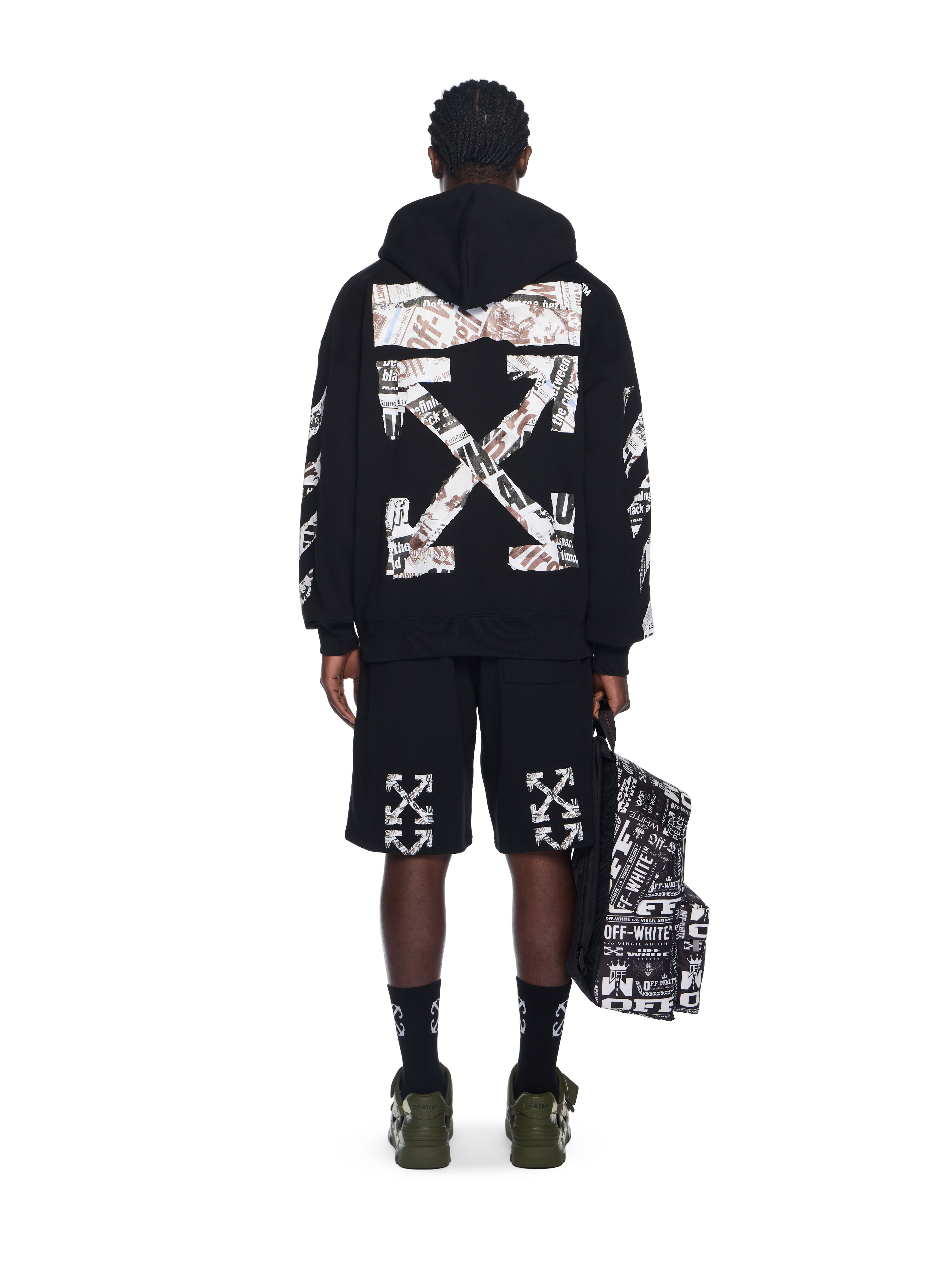Newspaper Arrow Skate Hoodie in BLACK - WHITE for Men | Off-White™
