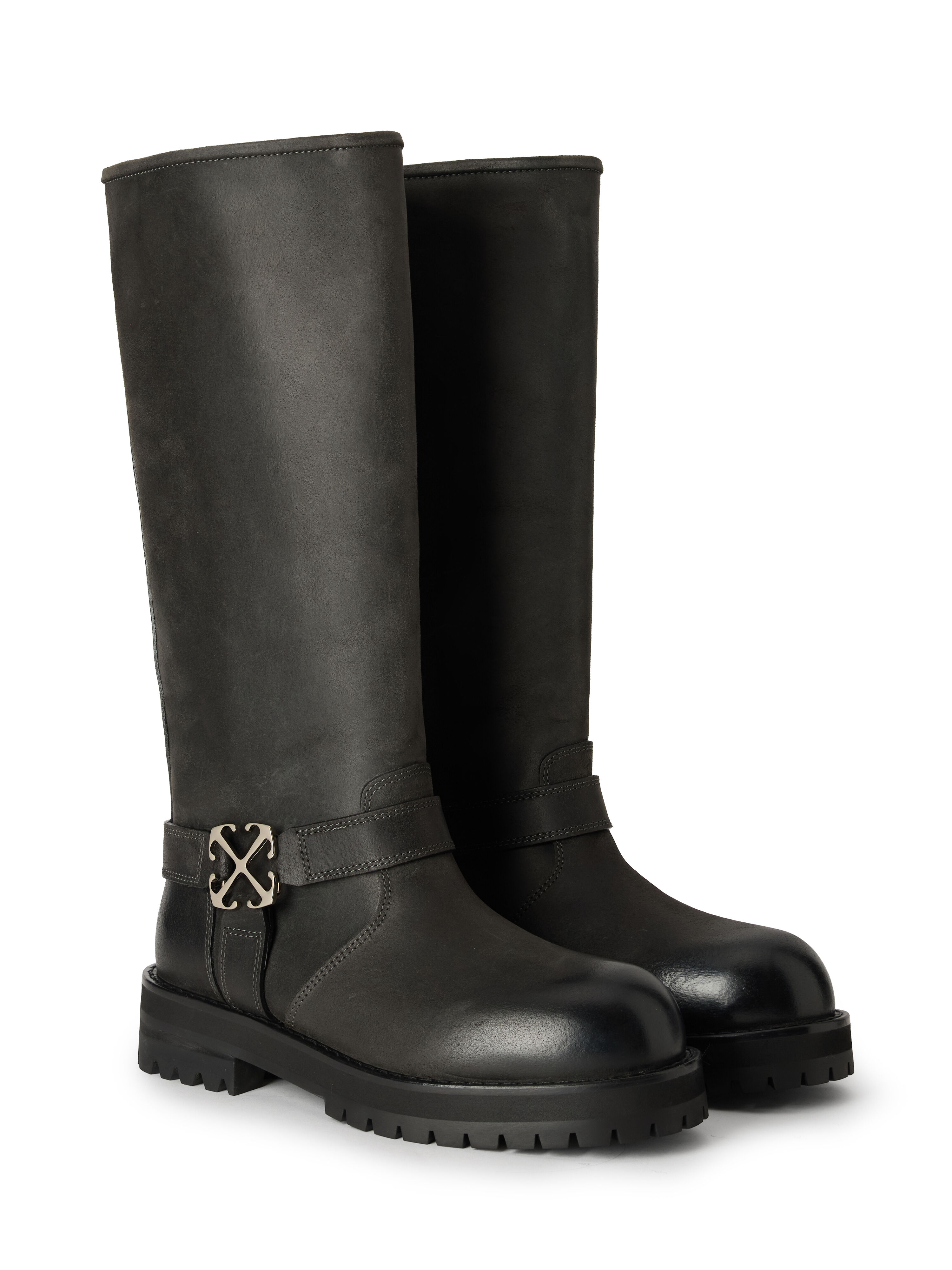 Off Track High Boots OFF WHITE Off Track High Boots Black OWIE04MF25LEA002