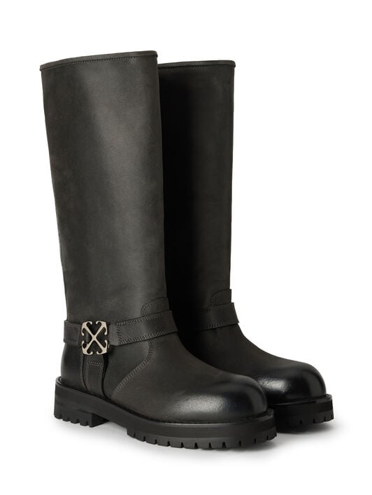 Off Track High Boots OFF WHITE Off Track High Boots Black OWIE04MF25LEA002