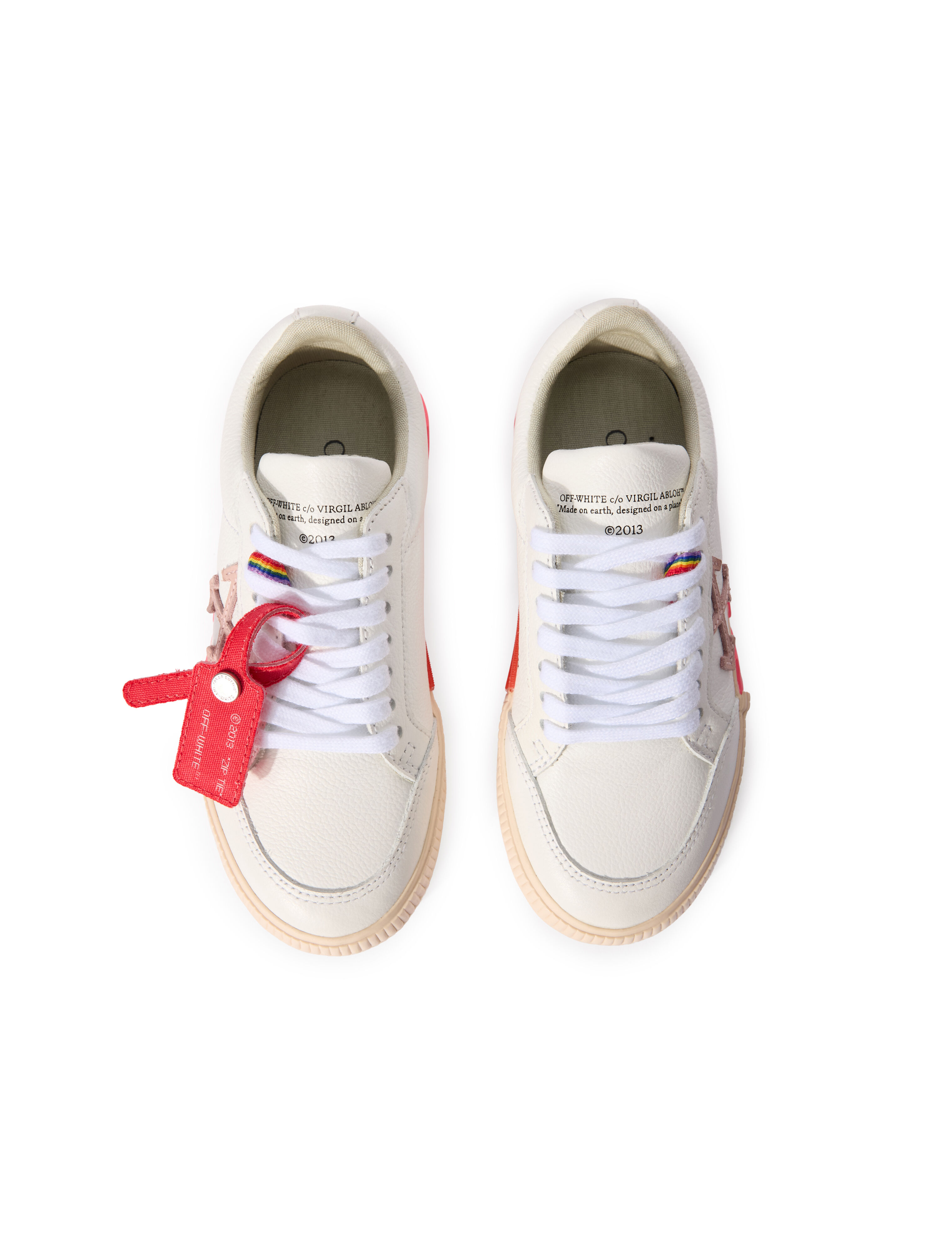 OFF WHITE Vulcanized Low-Top Sneakers WHITE - ROSE PINK OGIA001F25LEA003