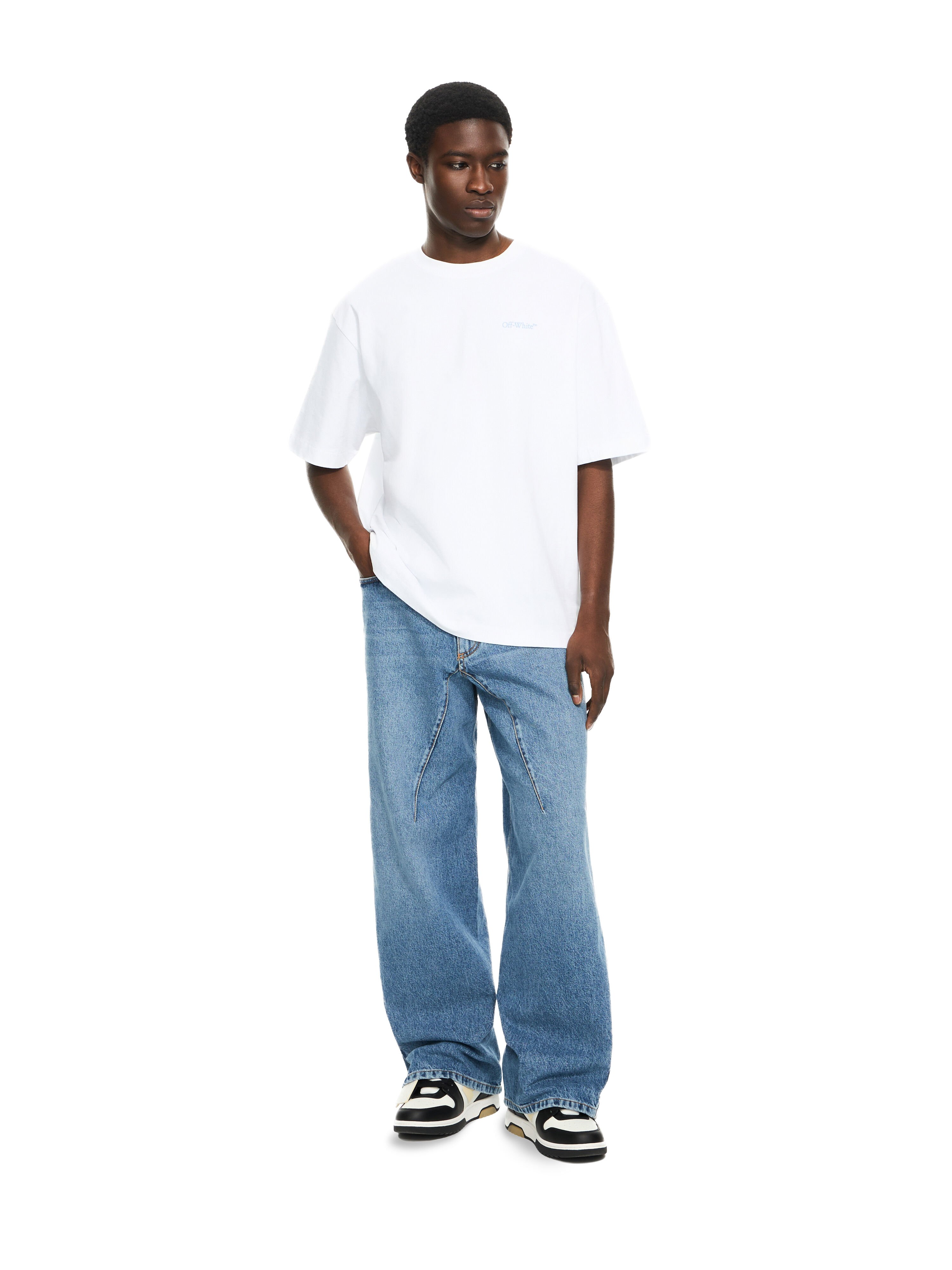 OFF WHITE Barber Arrow Skate T-shirt WHITE-SERENITY 44MAA120G5J00A