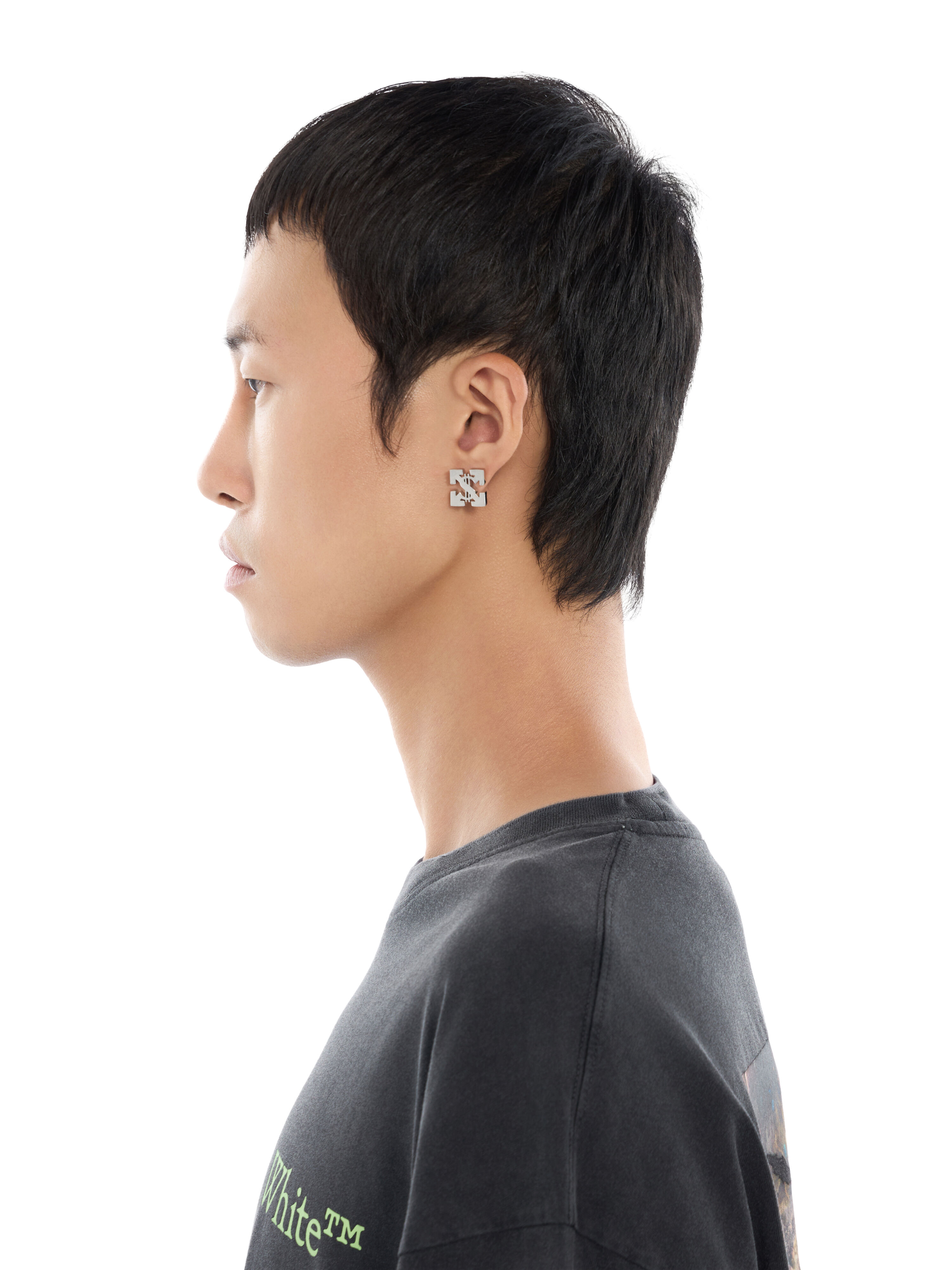 Bling Dollar Mono Earring OFF WHITE Bling Dollar Mono Earring SILVER - SILVER OMOD11ZS26MET001