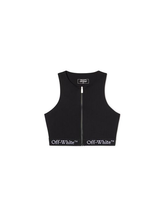 OFF WHITE Black Logo Band Zip Rowing Top BLACK OWVO056S25JER001