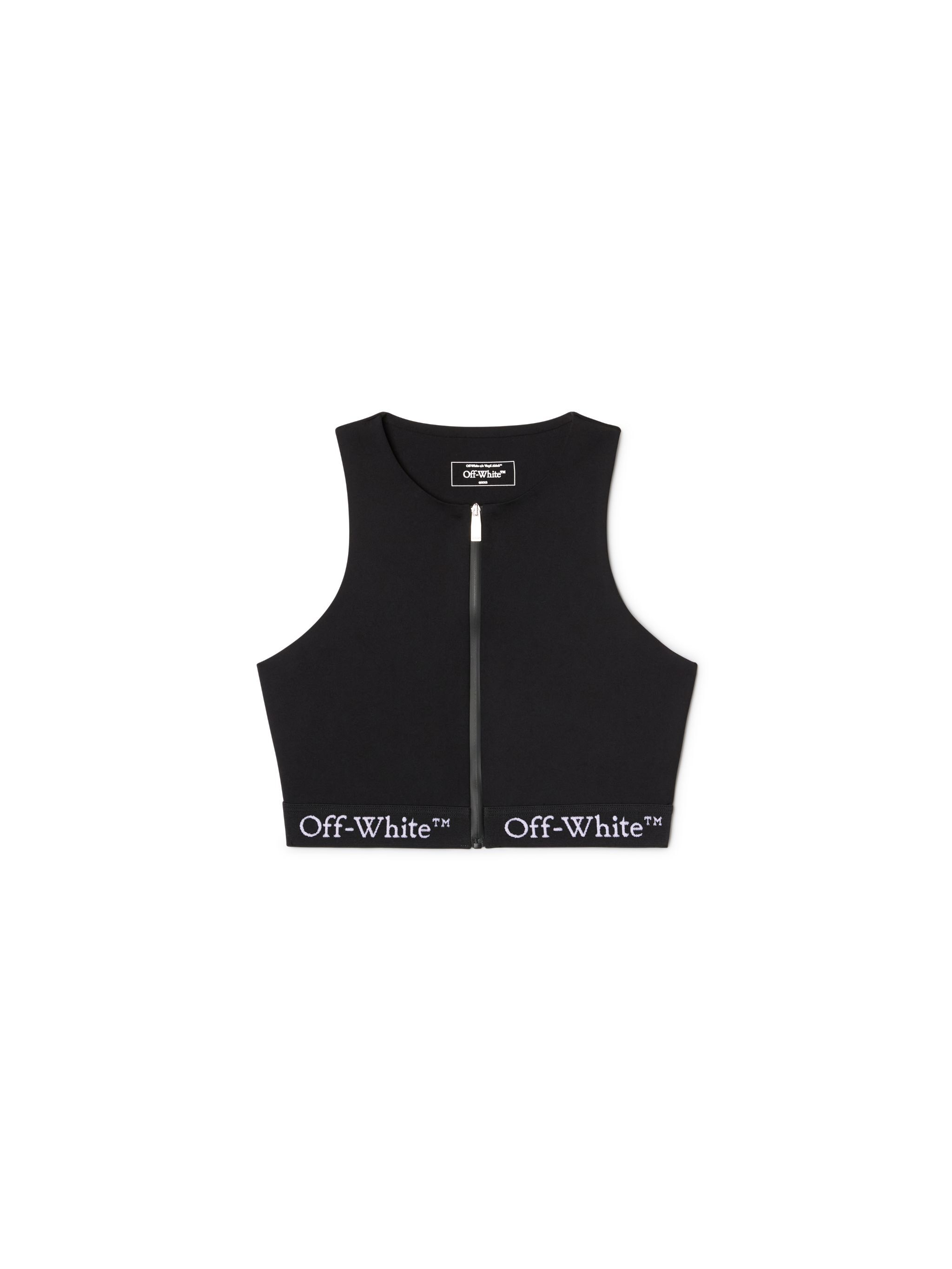 OFF WHITE Black Logo Band Zip Rowing Top BLACK OWVO056S25JER001