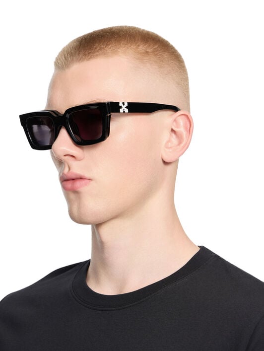 OFF WHITE Clip On Dark Grey Lens  Sunglasses Shiny Black OW9000100750