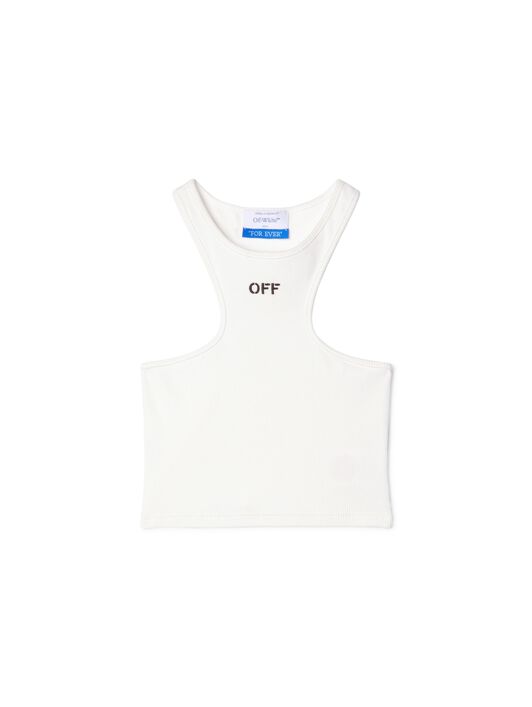 OFF WHITE White Off Stamp Ribbed Top WHITE OWAD086C99JER002