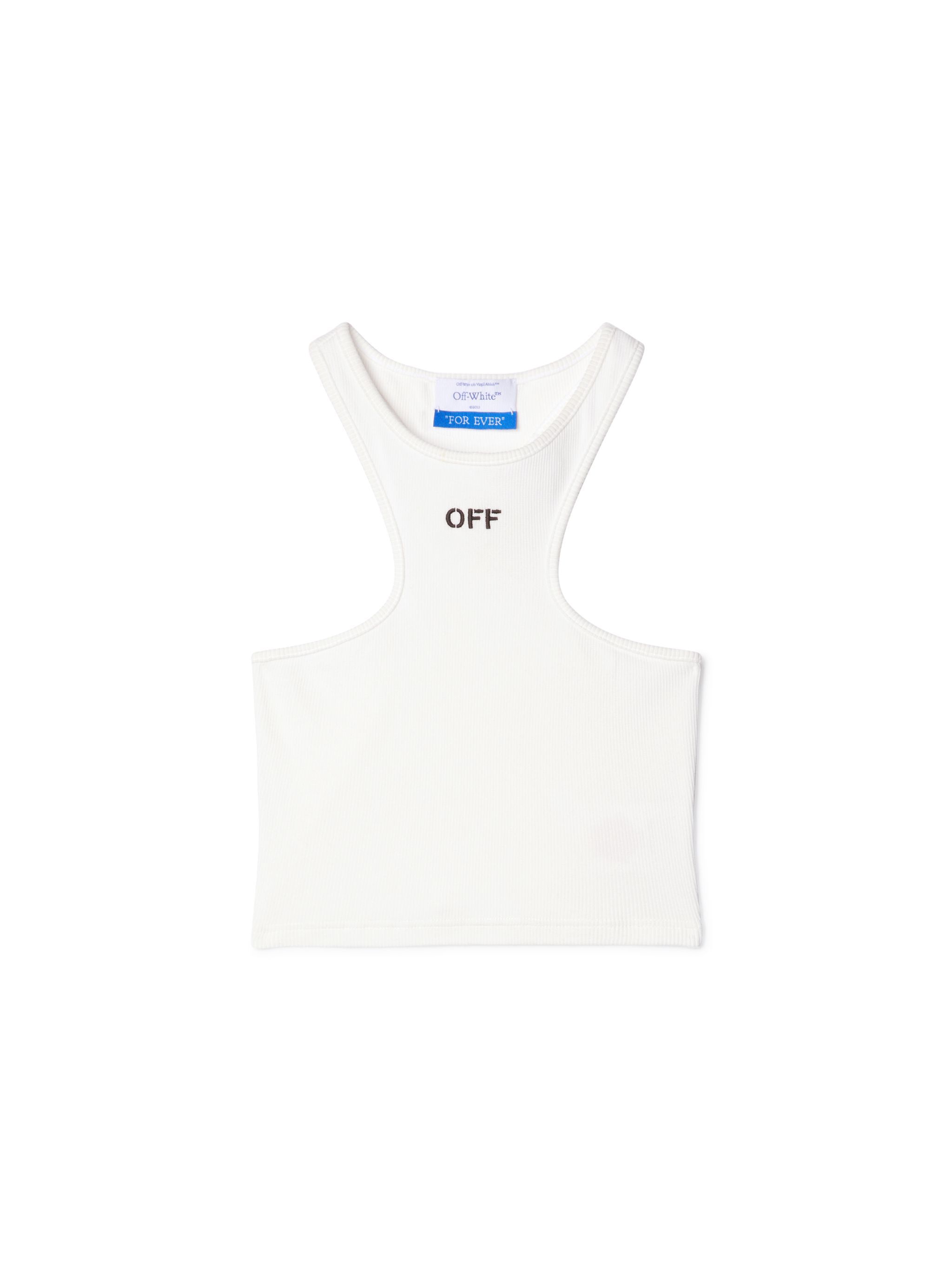 OFF WHITE White Off Stamp Ribbed Top WHITE OWAD086C99JER002