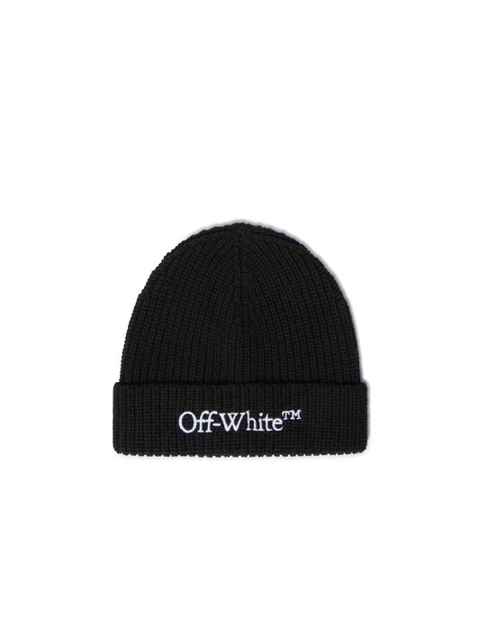 OFF WHITE Schwarze Bookish Strickmütze SCHWARZ OMLC041C99KNI003