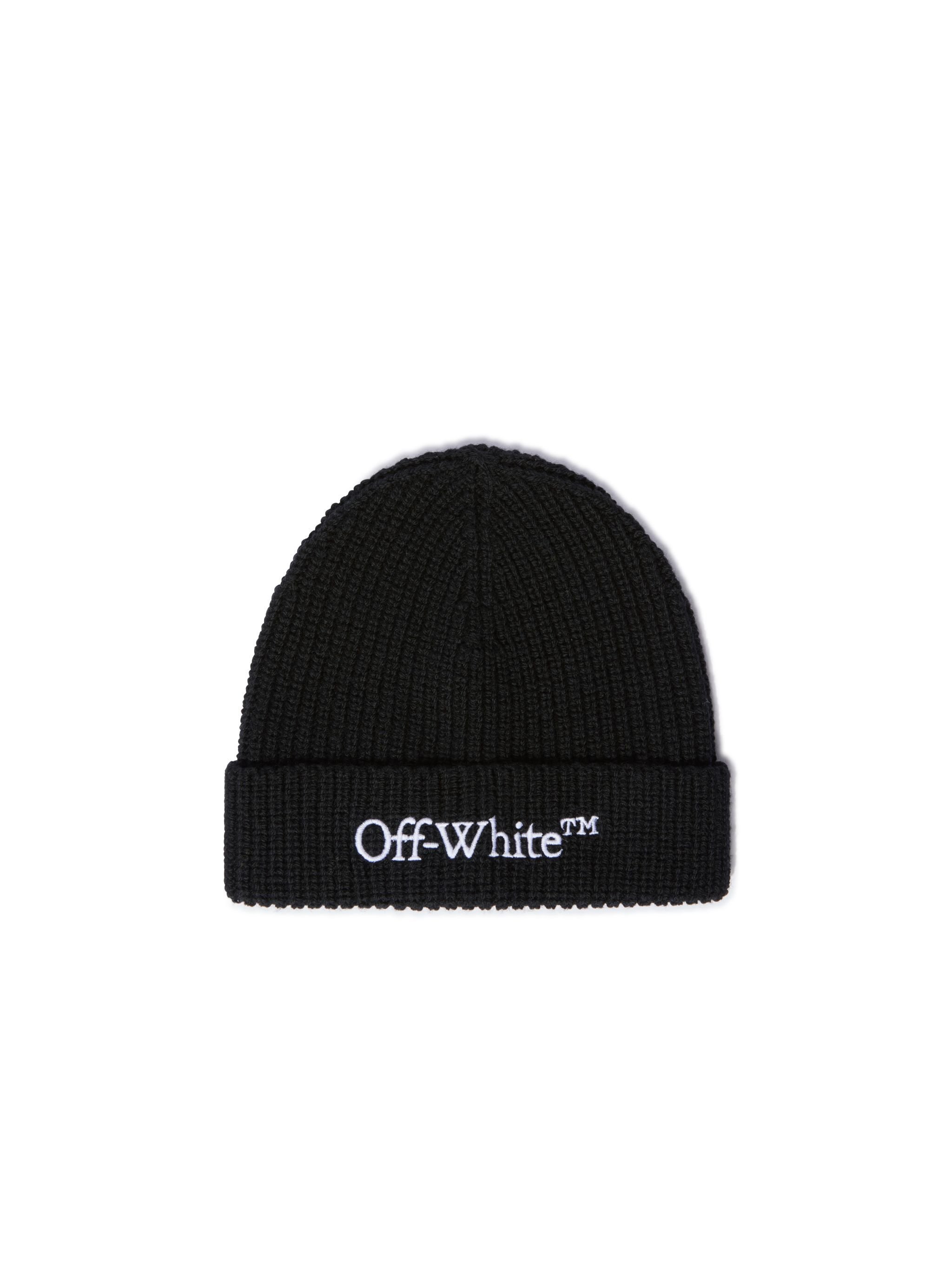 OFF WHITE Schwarze Bookish Strickmütze SCHWARZ OMLC041C99KNI003
