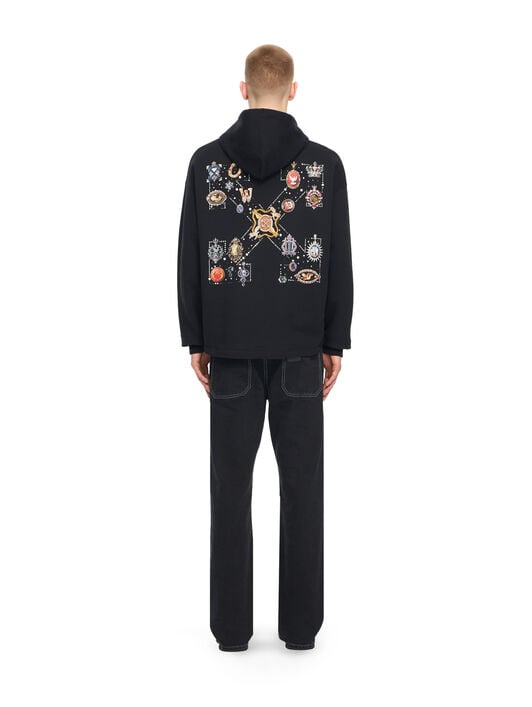 OFF WHITE Jewel Arrow Loose Hoodie BLACK 44MBB12MS26F002