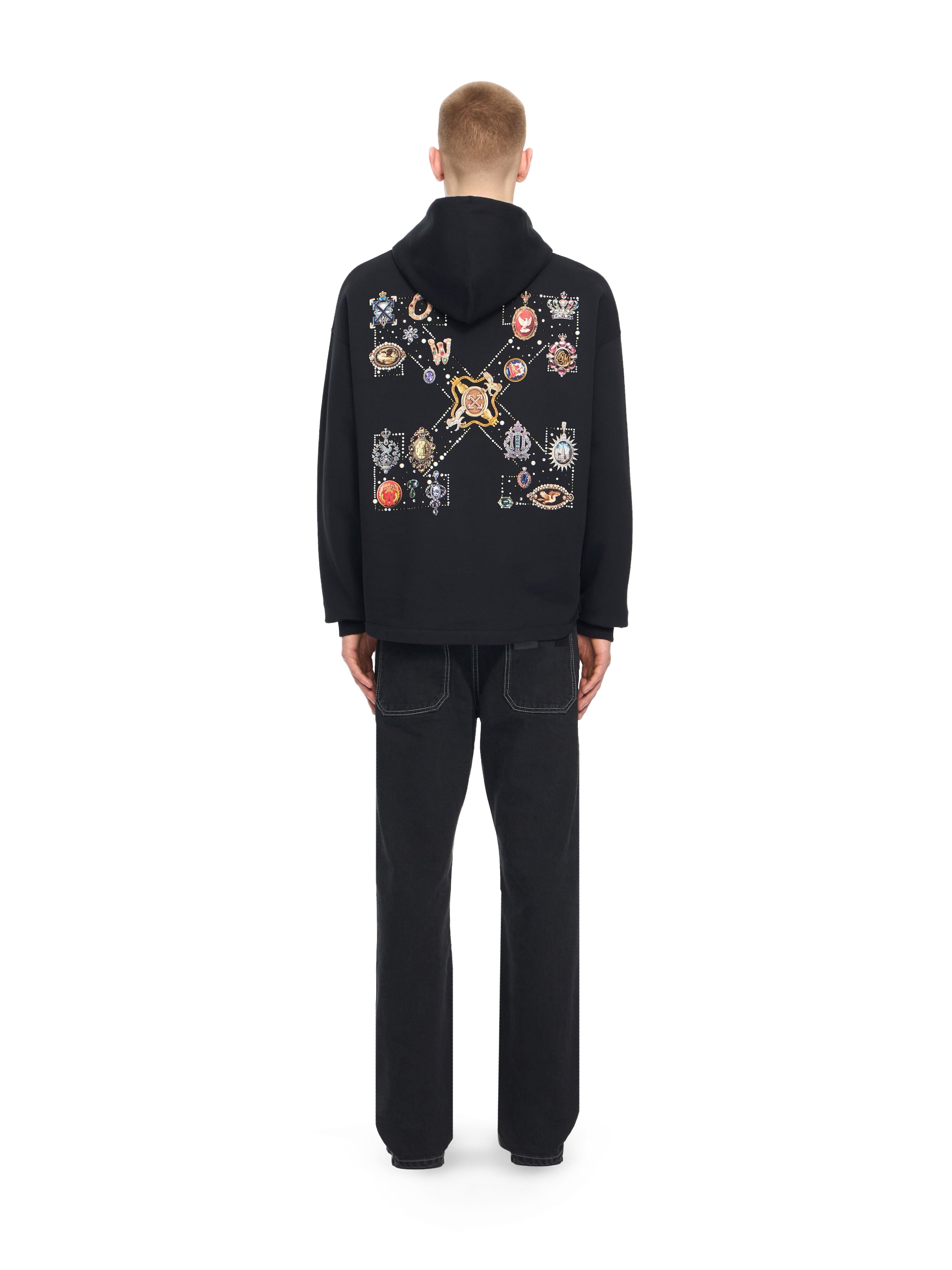 OFF WHITE Jewel Arrow Loose Hoodie BLACK 44MBB12MS26F002