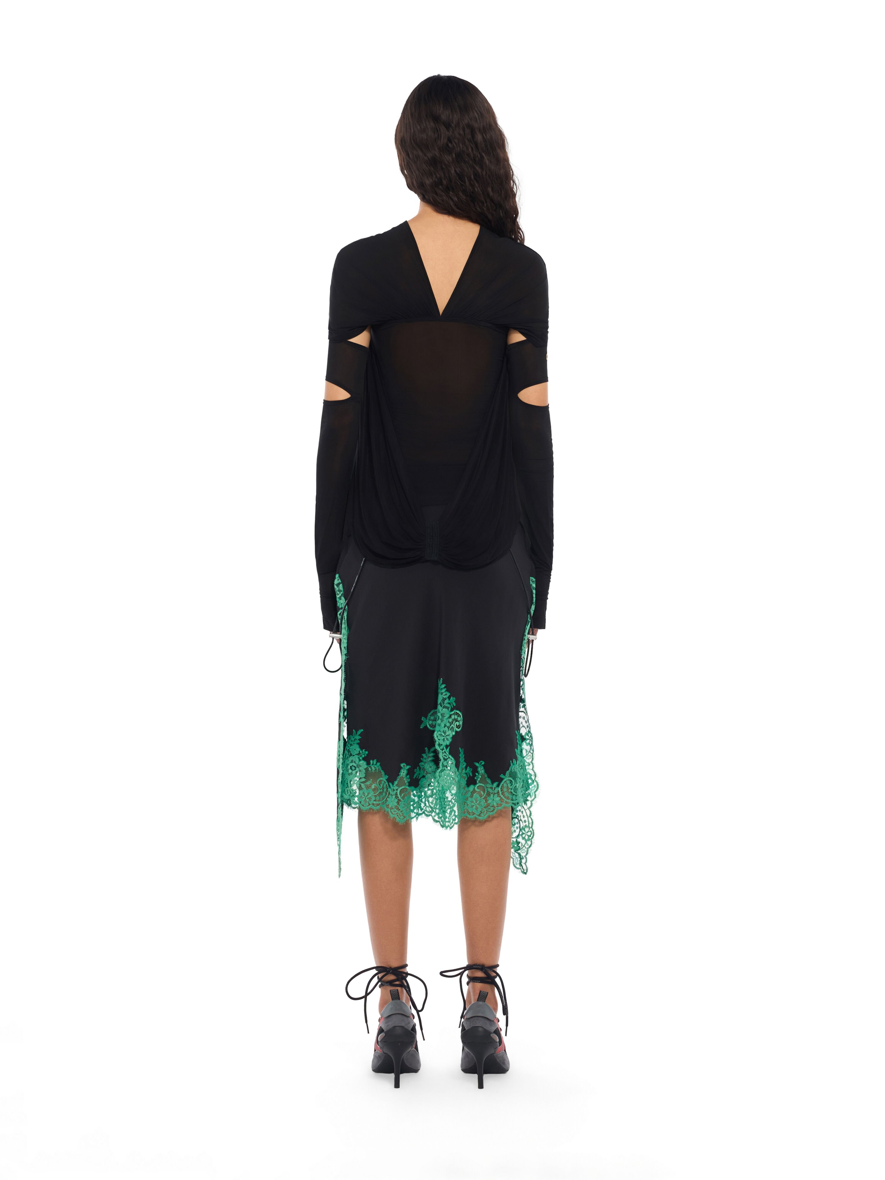 Light Jersey Cross Collar Top OFF WHITE Light Jersey Cross Collar Top Black-Black 2FB00827T