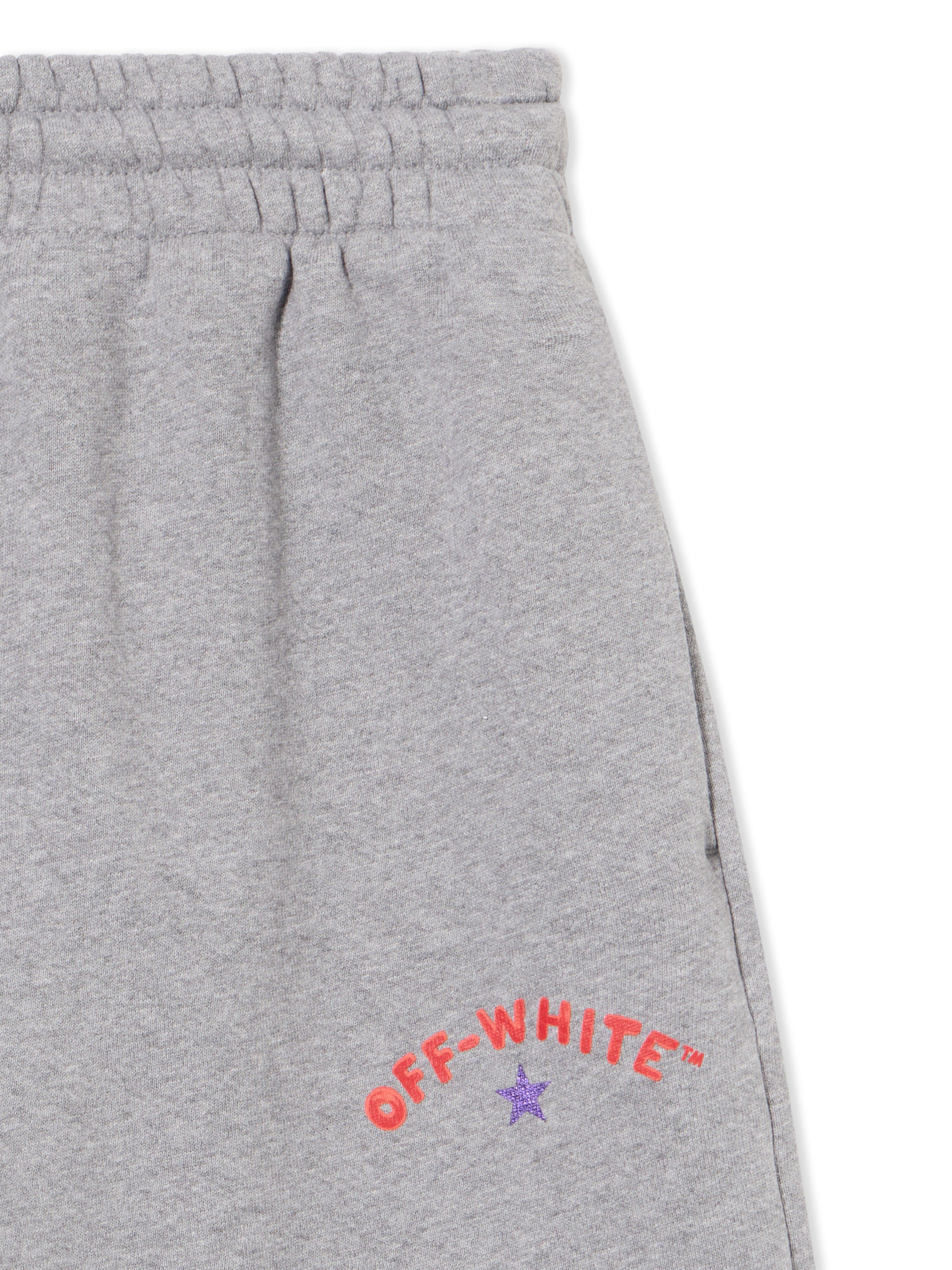 OFF WHITE Star Arrow Skate Sweatshorts GREY MELANGE - SPICY ORANGE OMCI013S25FLE001