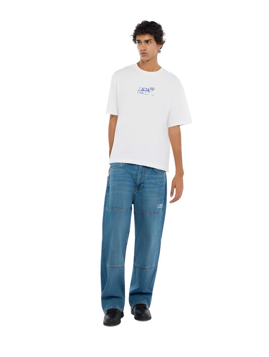 LAB L/AB Graffiti Diagonal T-shirt WHITE 44LABF26T085
