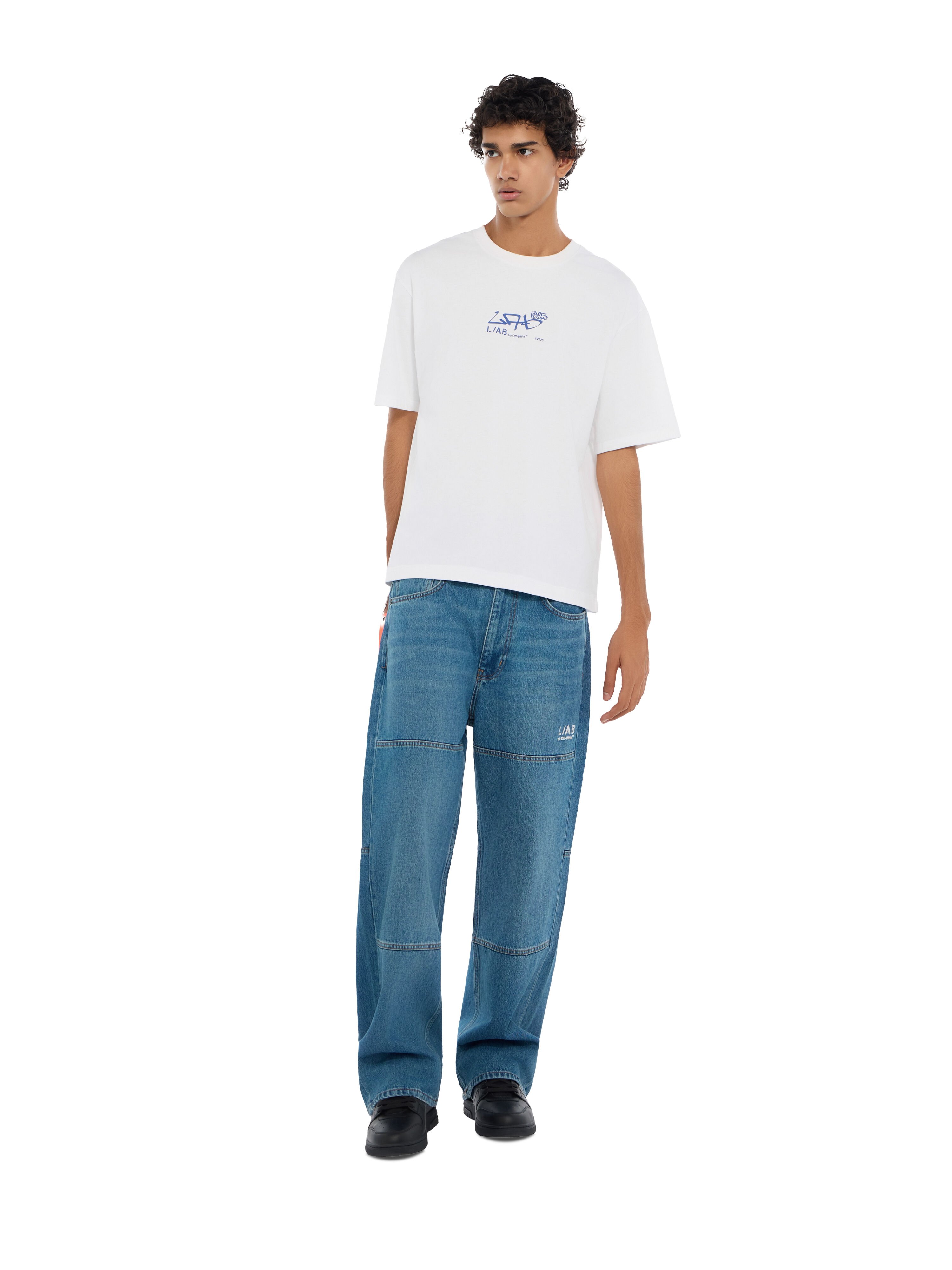 LAB L/AB Graffiti Diagonal T-shirt WHITE 44LABF26T085