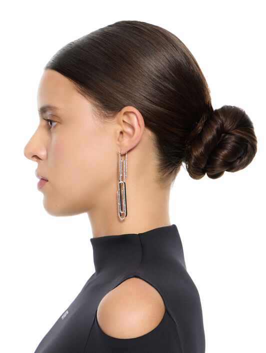 OFF WHITE Paperclip Strass Earrings GOLD OWOD2ACS26MET001
