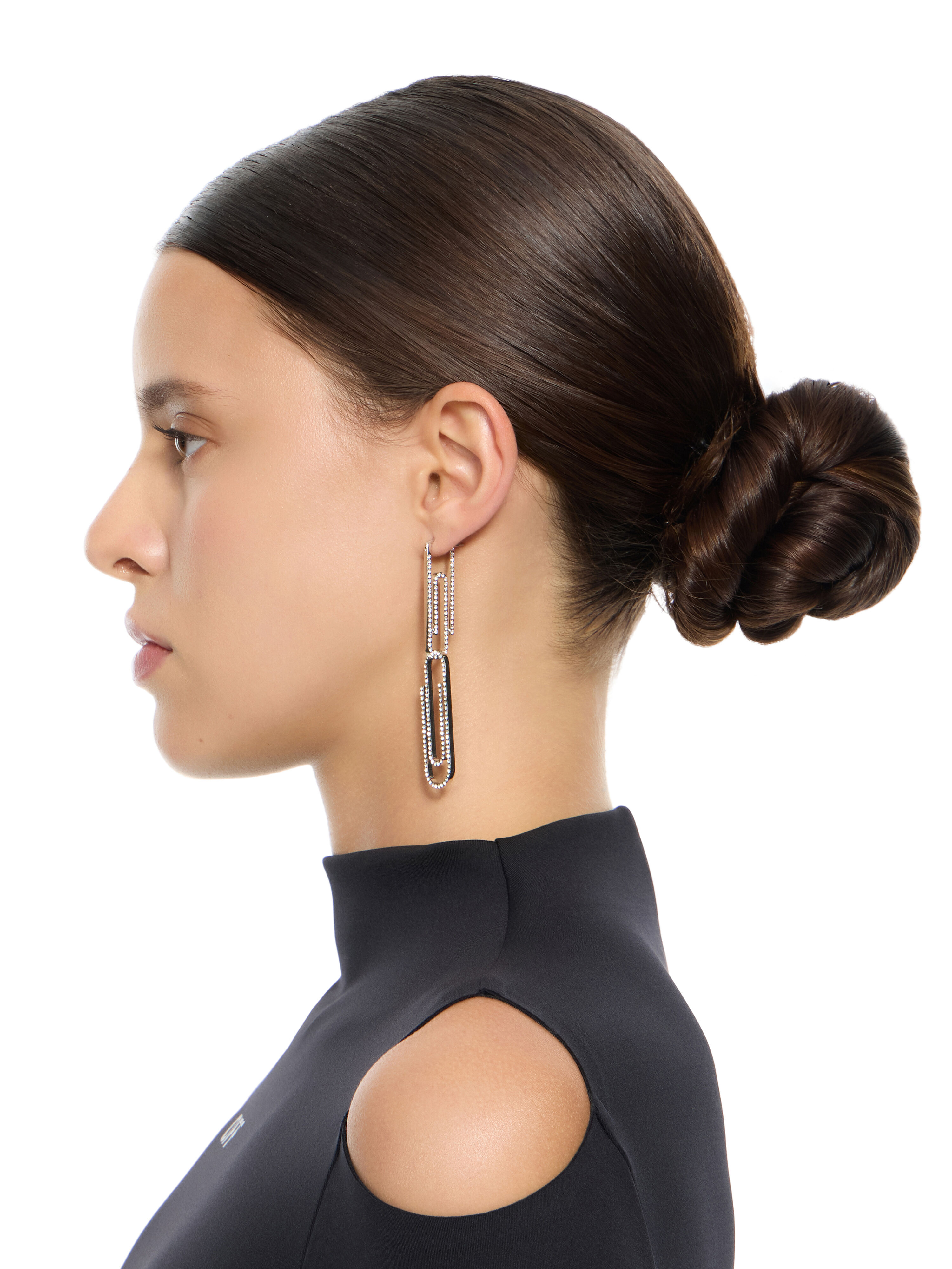 OFF WHITE Paperclip Strass Earrings GOLD OWOD2ACS26MET001