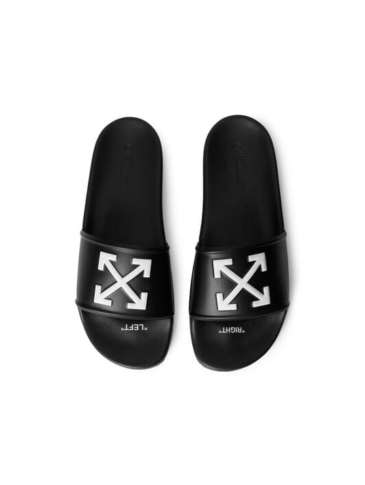 Arrow Slide Sandals OFF WHITE Arrow Slide Sandals BLACK - WHITE OMIU003C99MAT001