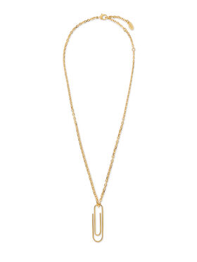 OFF WHITE Paperclip Necklace GOLD OWOB145S26MET001