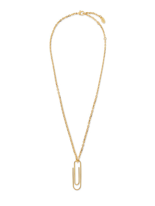 OFF WHITE Paperclip Necklace GOLD OWOB145S26MET001
