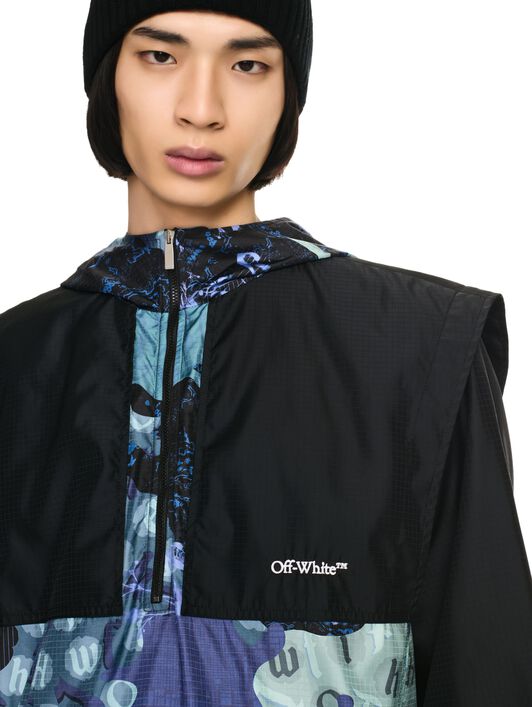 OFF WHITE Camo Nyl Rip Samurai Anorak BLUE OMEO001F24FAB002