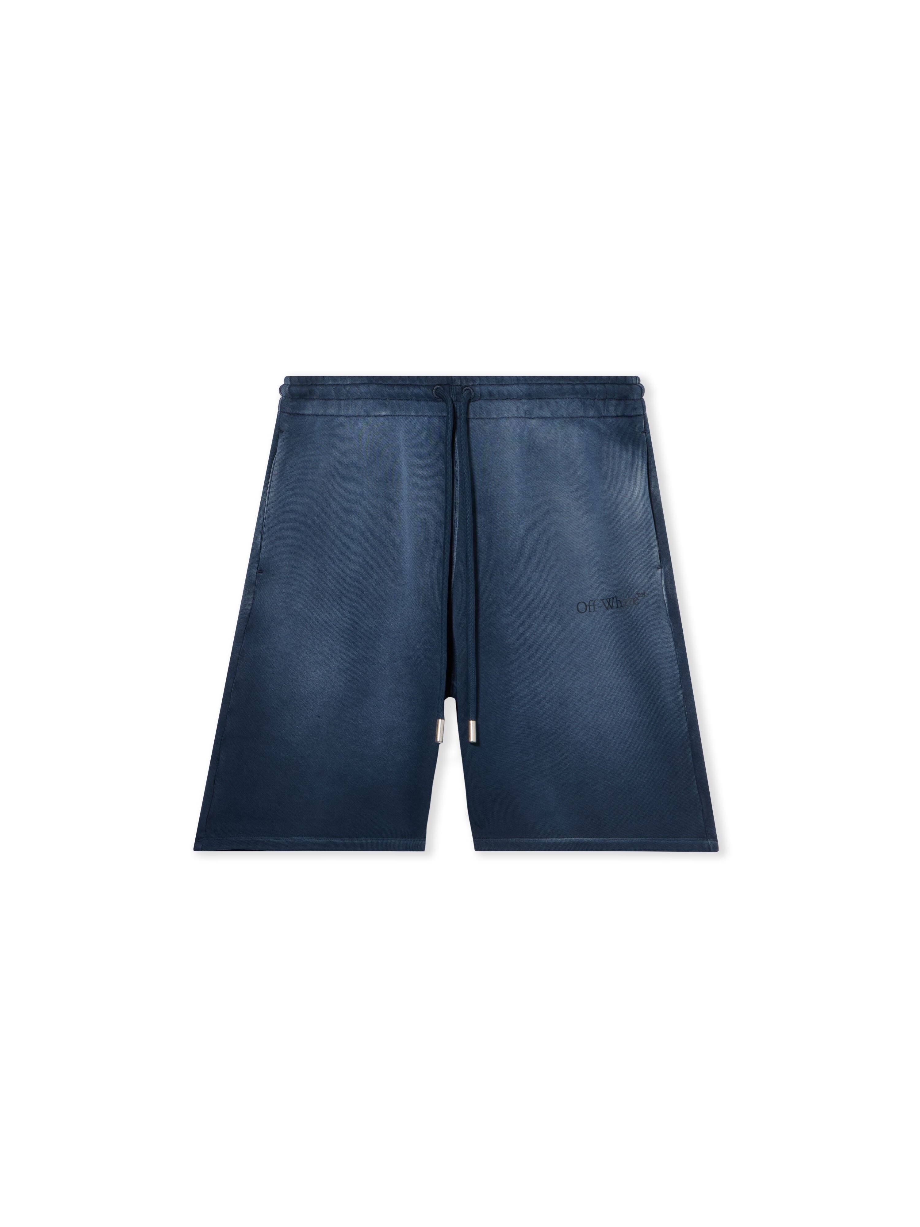 OFF WHITE LAUNDRY DIAG SKATE SWEATSHORT VINTAGE DARK SAPPHIRE - VINTAGE DARK SAP OMCI013F25FLE009