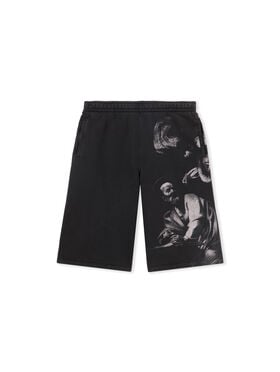 OFF WHITE Bw S.Matthew Over Sweatshorts BLACK GREY OMCI016C99FLE001