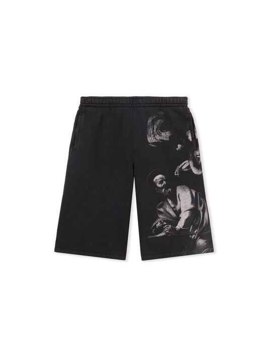 OFF WHITE Bw S.Matthew Over Sweatshorts BLACK GREY OMCI016C99FLE001