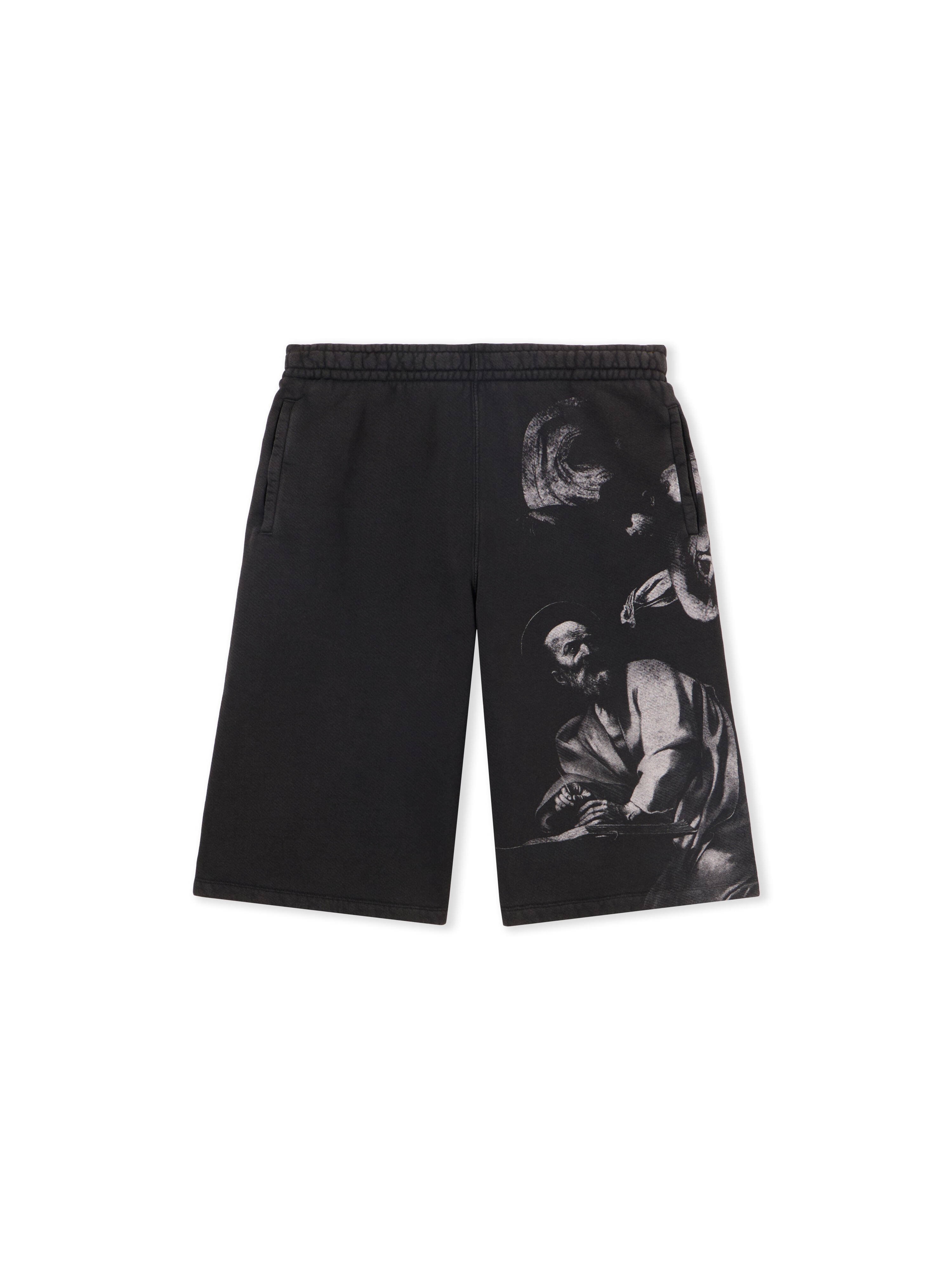 OFF WHITE Bw S.Matthew Over Sweatshorts BLACK GREY OMCI016C99FLE001