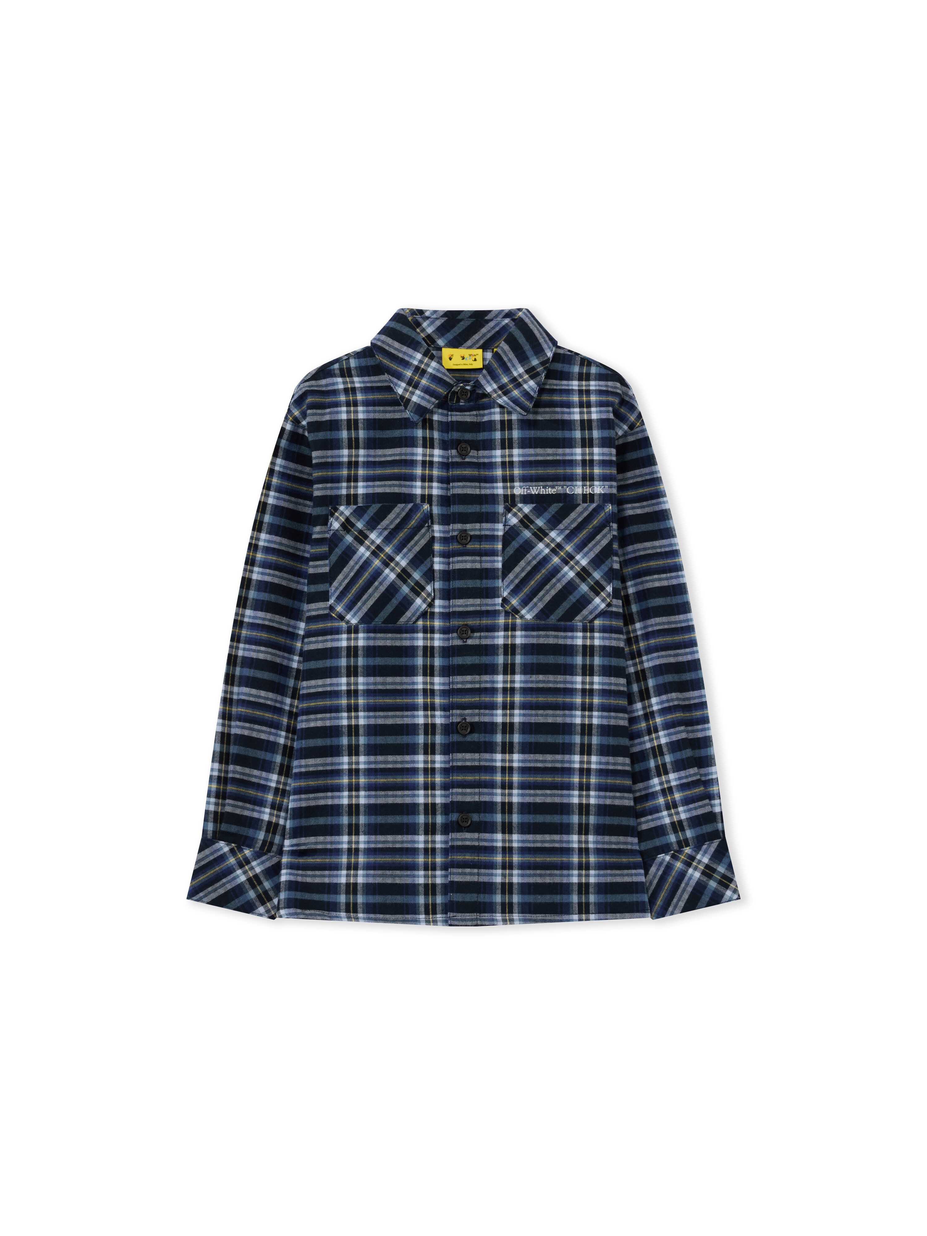 OFF WHITE Arrow Spray Flannel Long Sleeve Shirt BLUE NIGHTS 44BGE007F26F001