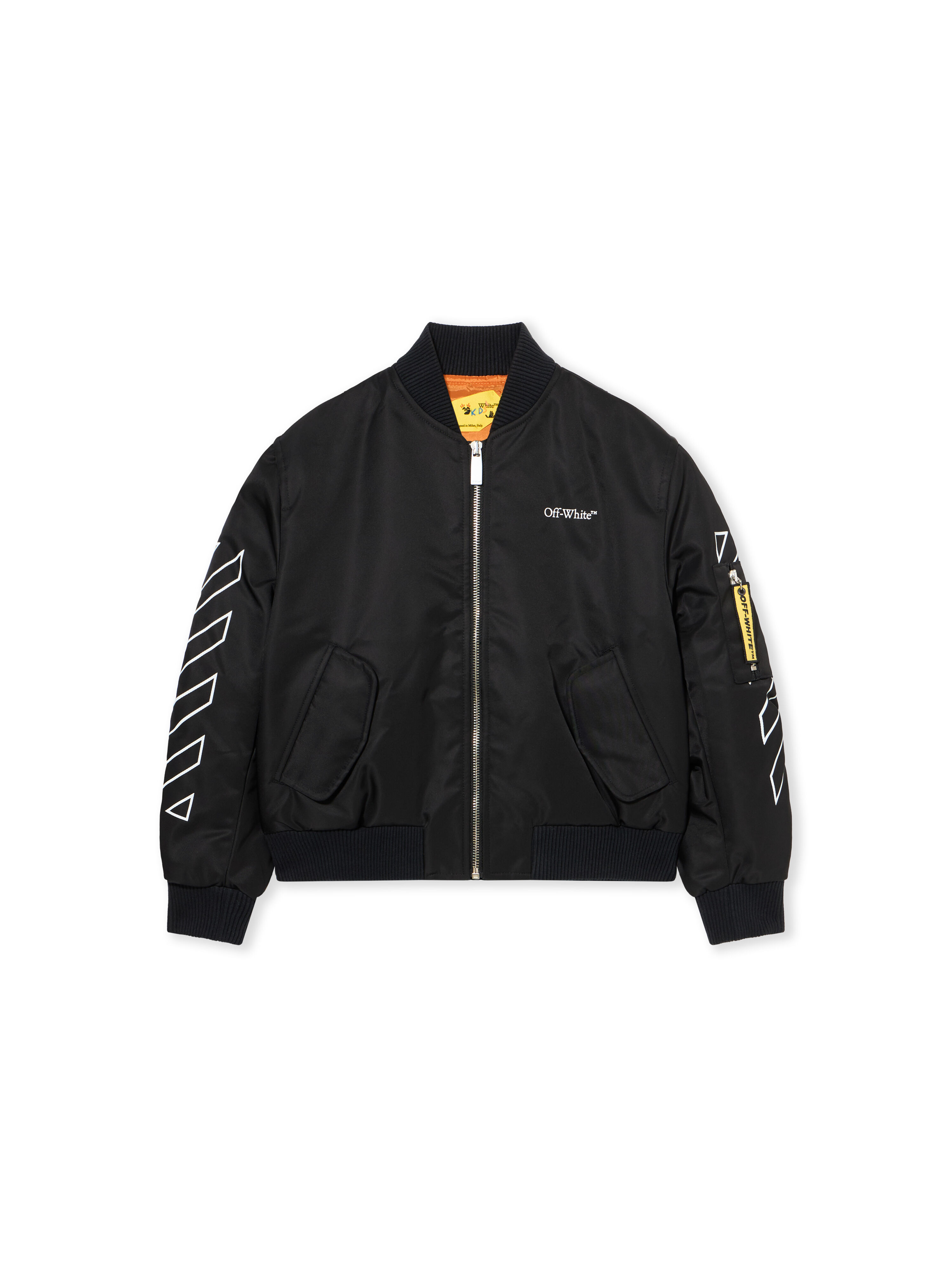 OFF WHITE Bookish Diagonal Bomber Jacket BLACK - WHITE OBEH002F25FAB001