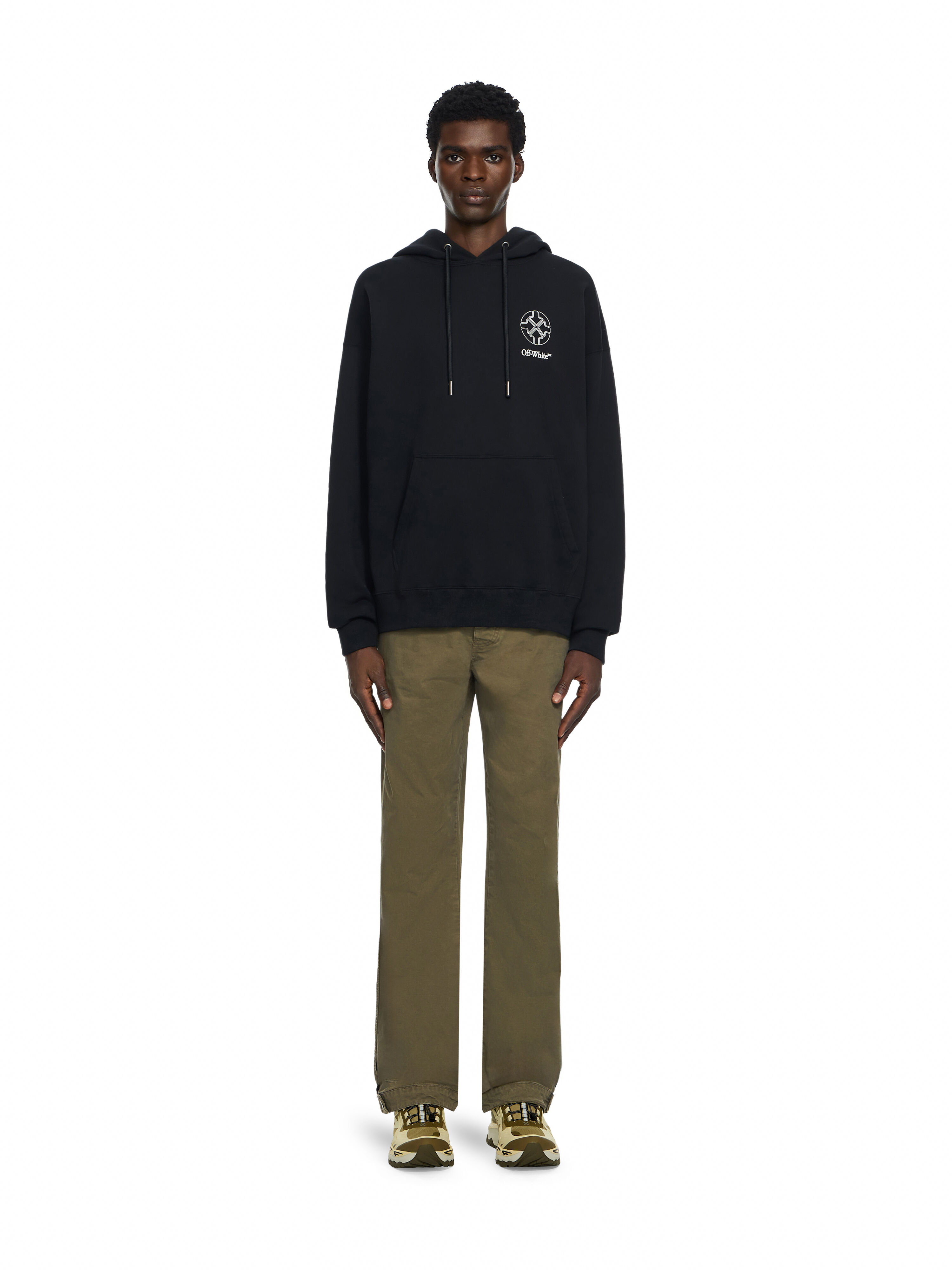 OFF WHITE Offline Half Arrow Skate Hoodie BLACK 44MBB085F26F00V