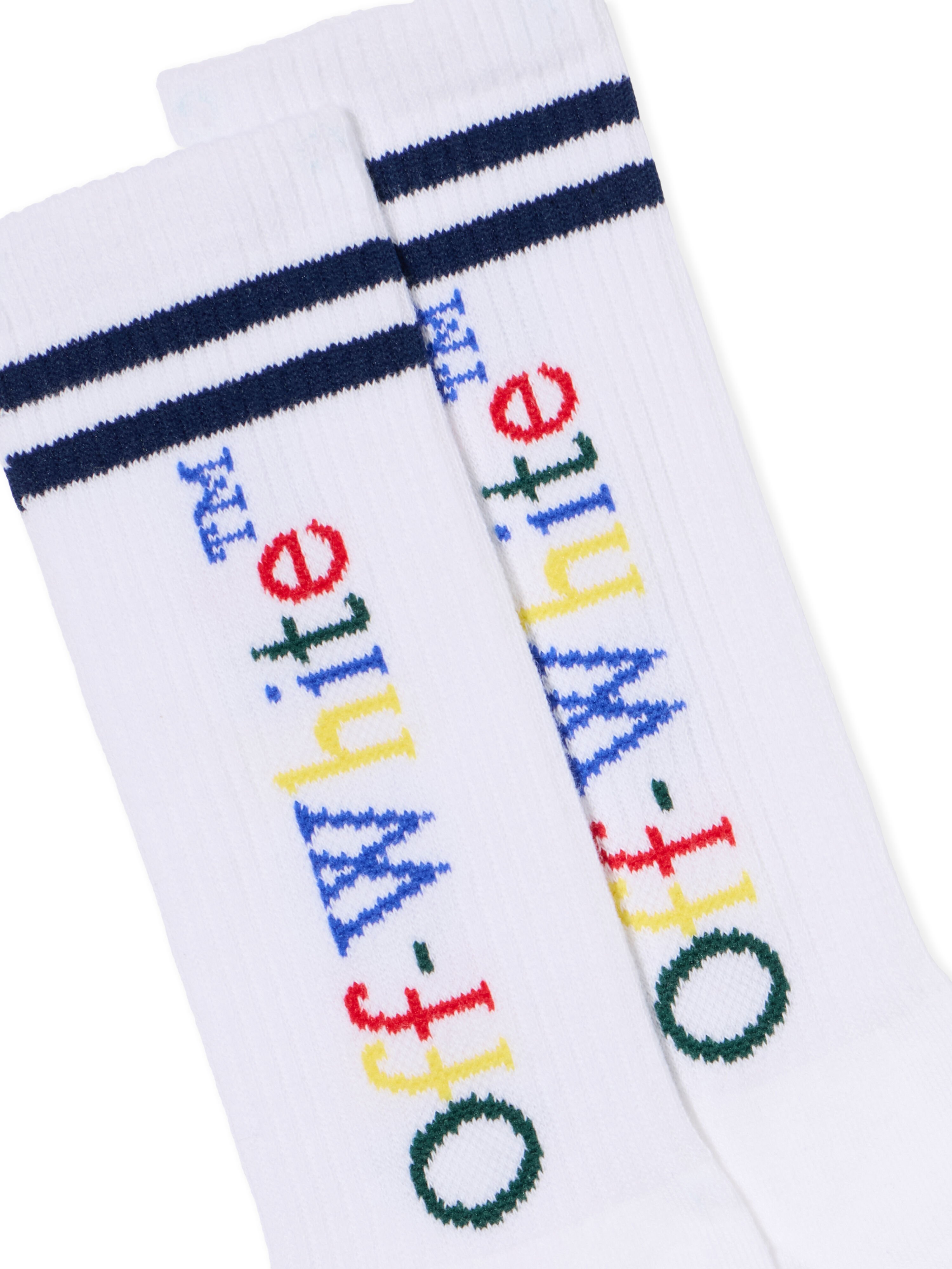 OFF WHITE Bookish Long Socks WHITE - MULTICOLOR OBRA003F25KNI001