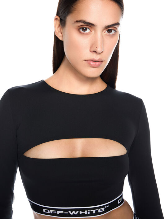OFF WHITE Logoband Cut Out Top BLACK - FUCHSIA OWVB04CF25JER001