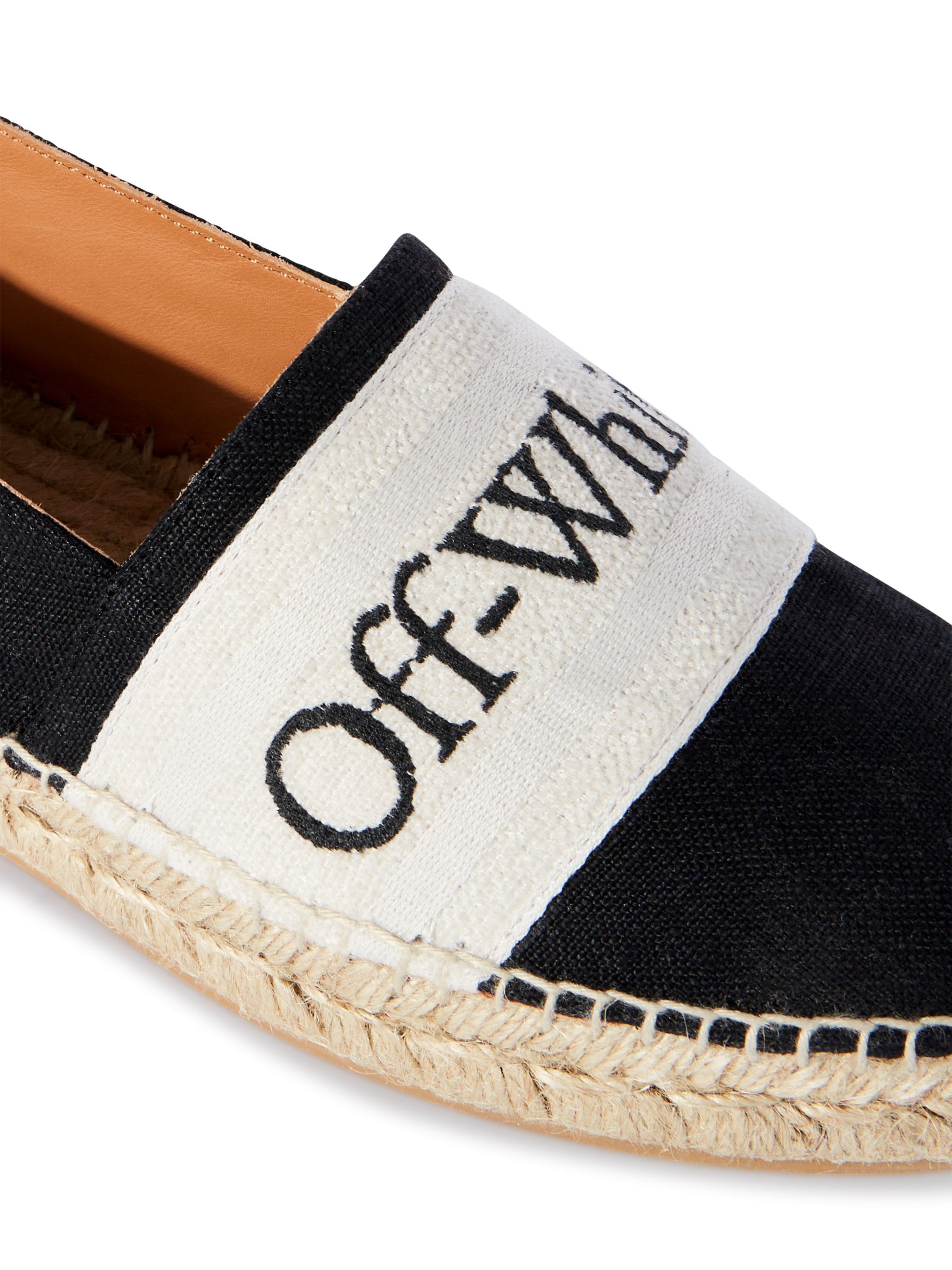 OFF WHITE Bookish Linen Espadrillas BLACK OWIB014S24FAB001