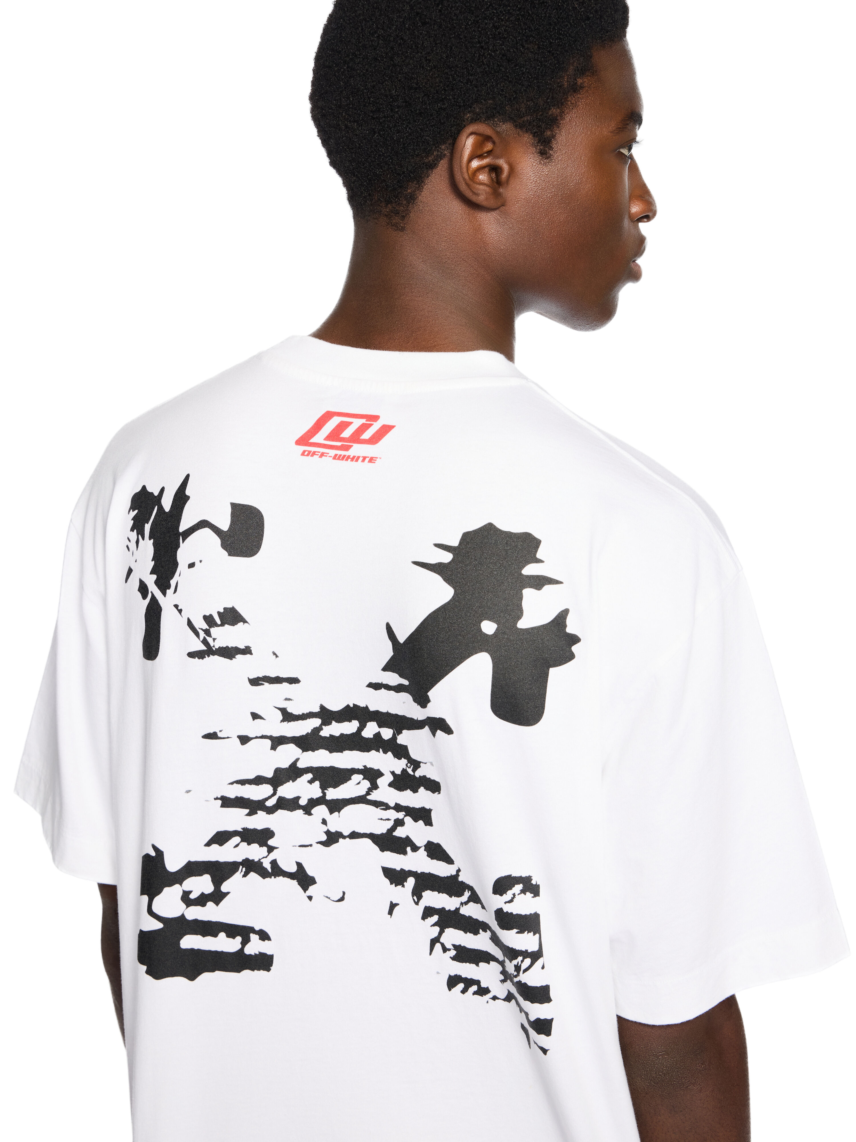 OFF WHITE Desert Arrow Skate S/S Tee WHITE - HIGH RISK RED OMAA120W25JER002