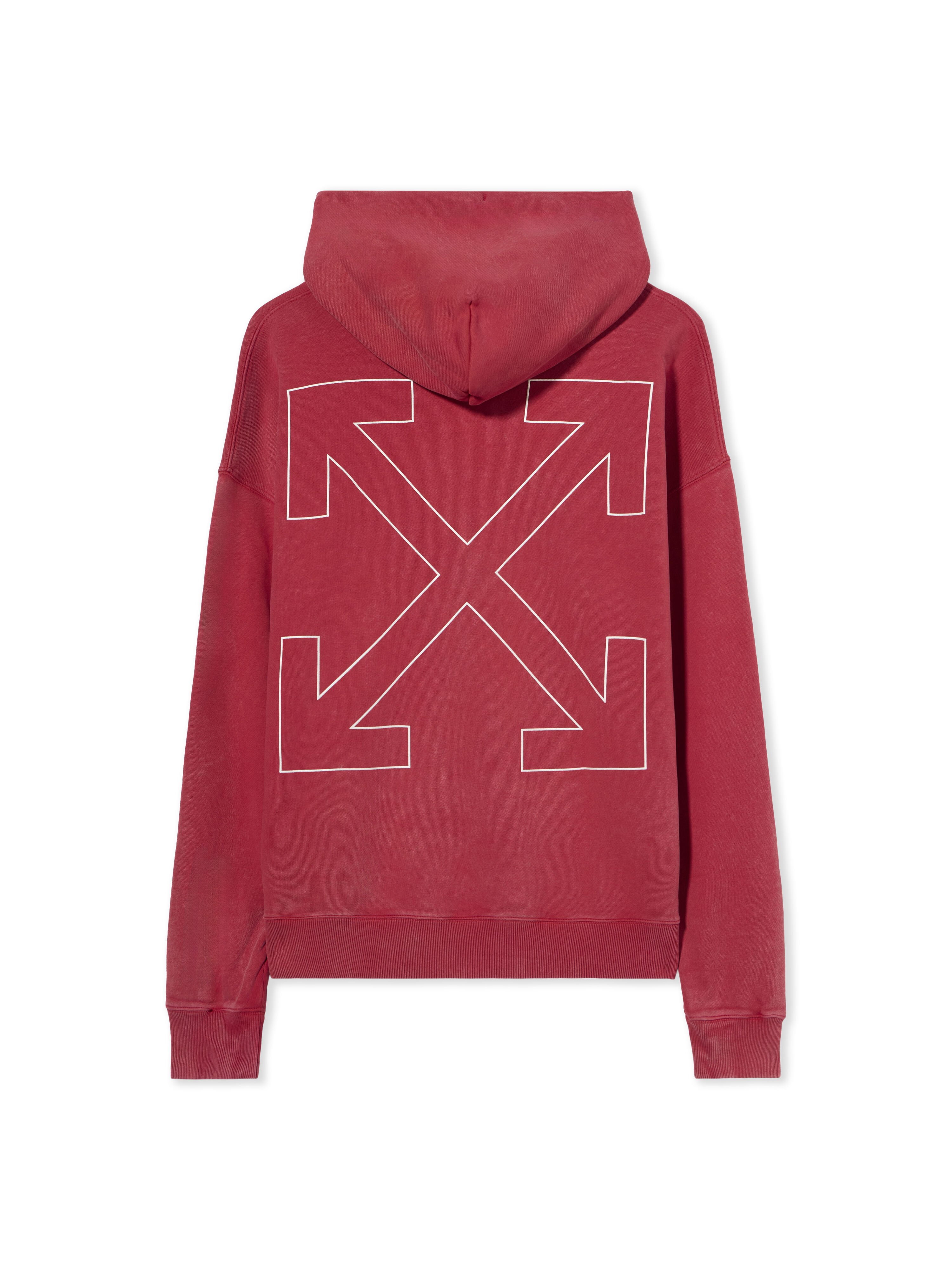 OFF WHITE Outline Arrow Skate Hoodie VINTAGE CHILI PEPPER - WHITE OMBB085F25FLE00K