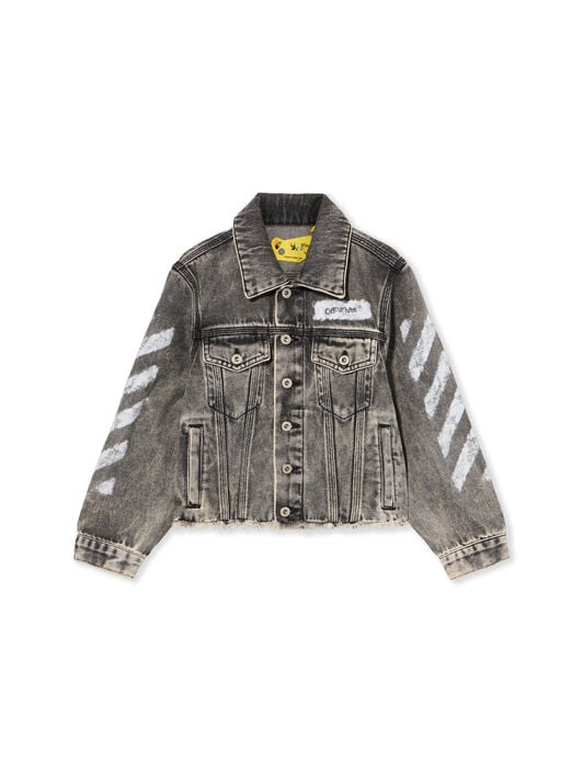 Diagonal Sponge Denim Jacket OFF WHITE Diagonal Sponge Denim Jacket GREY - WHITE OGYE002F25DEN001