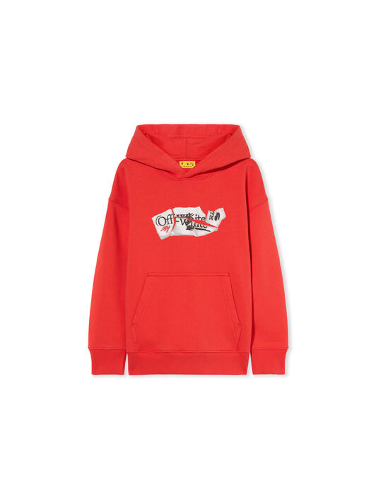 OFF WHITE Arrow Collage Logo Hoodie RED - WHITE OBBB001F25FLE003