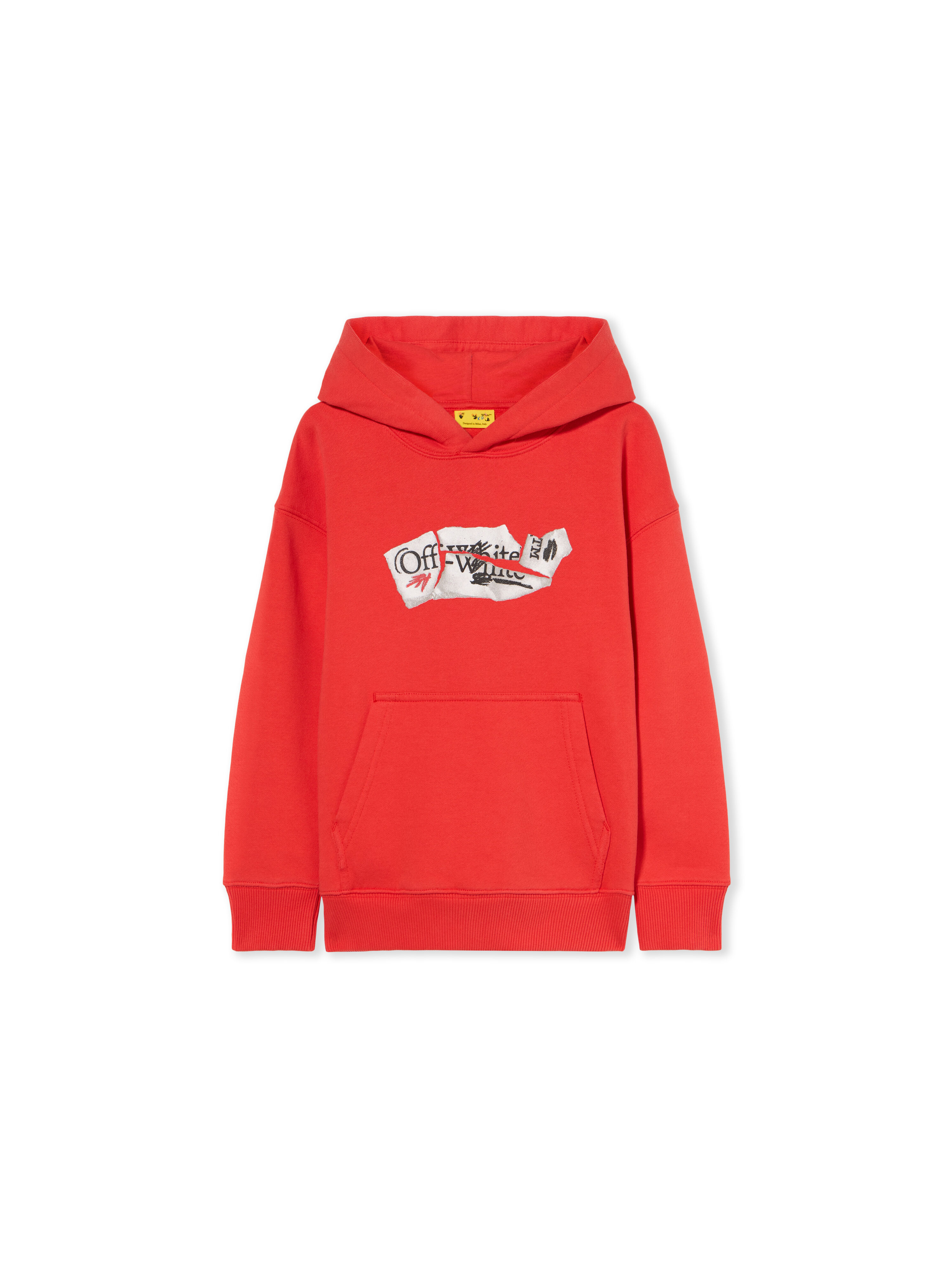 OFF WHITE Arrow Collage Logo Hoodie RED - WHITE OBBB001F25FLE003