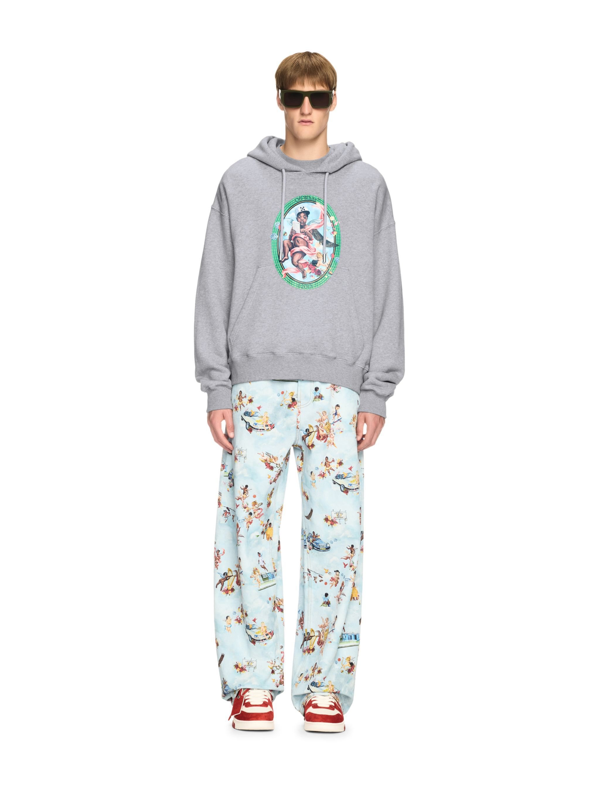 OFF WHITE Gray Fresco Hoodie GREY OMBB085S25FLE003