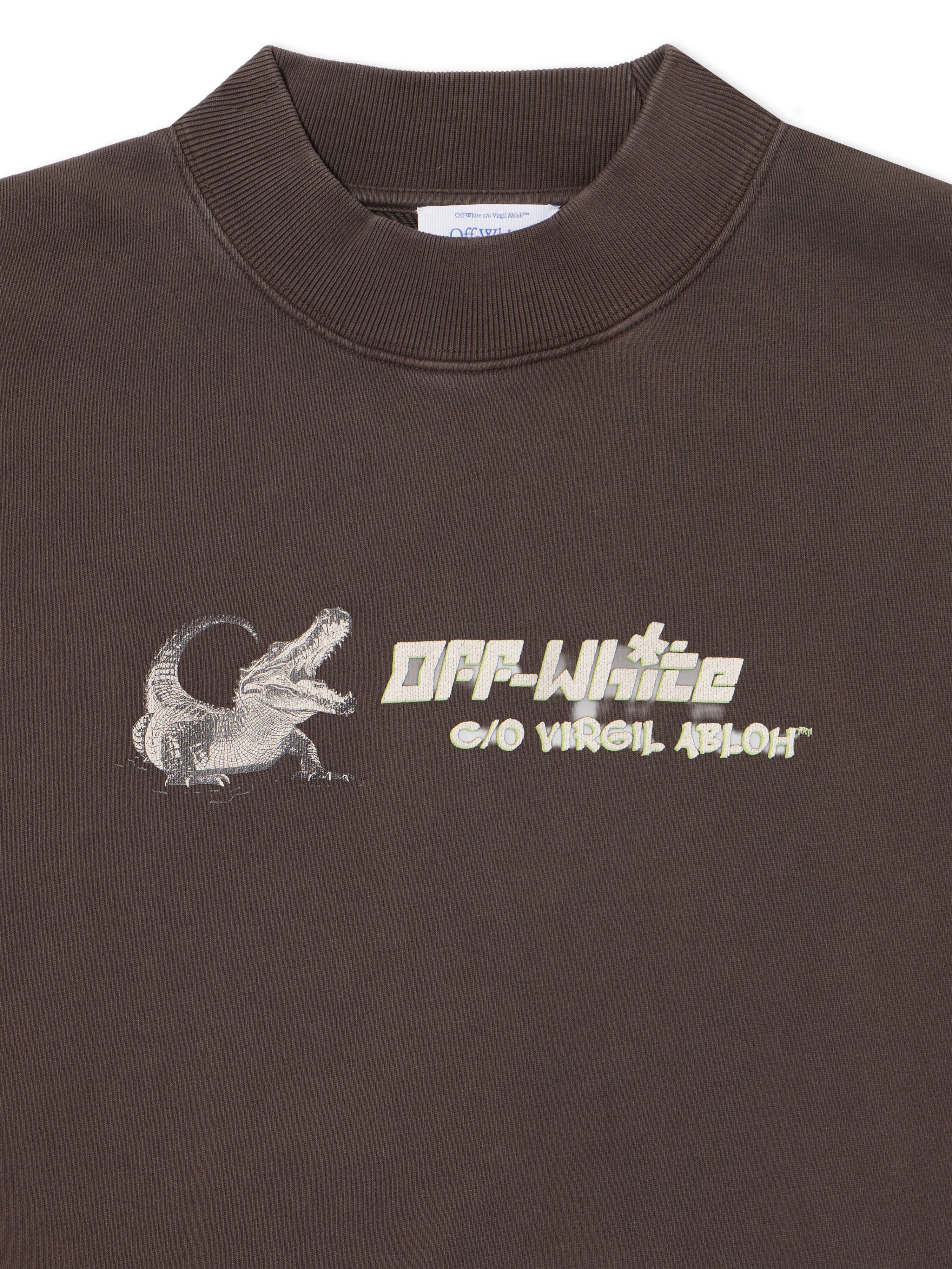 OFF WHITE Wht Croco Sweatshirt VINTAGE MOLÉ - WHITE OMBA070S25FLE002