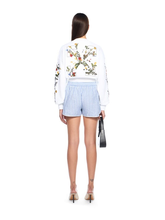 Arrow Flowers Crop Crew Logo Sweatshirt OFF WHITE Arrow Flowers Crop Crew Logo Sweatshirt WHITE OWBA079F25FLE001