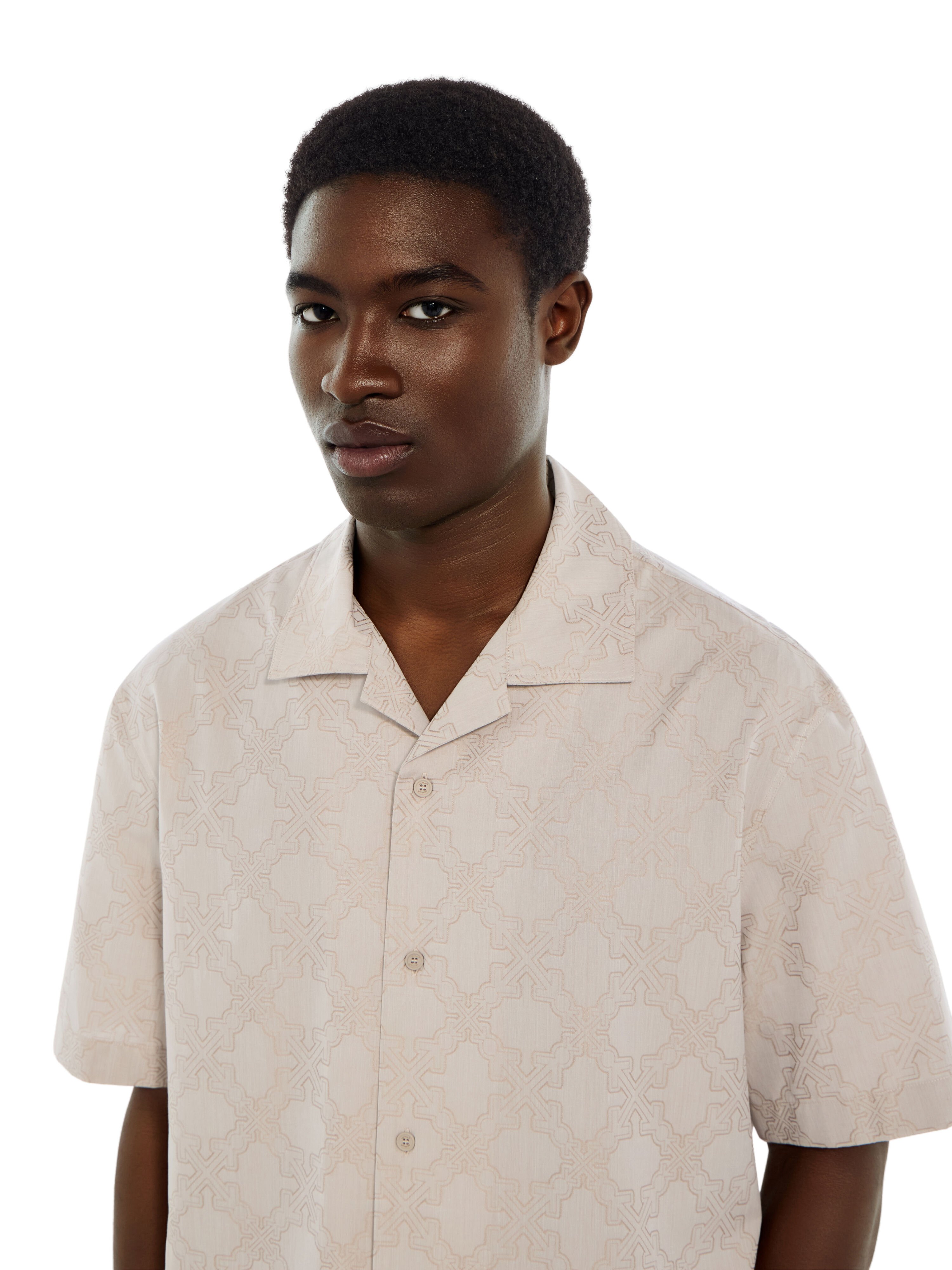 Camicia Bowling Arrow Monogram OFF WHITE Camicia Bowling Arrow Monogram STRING 44MGG01QF26F004