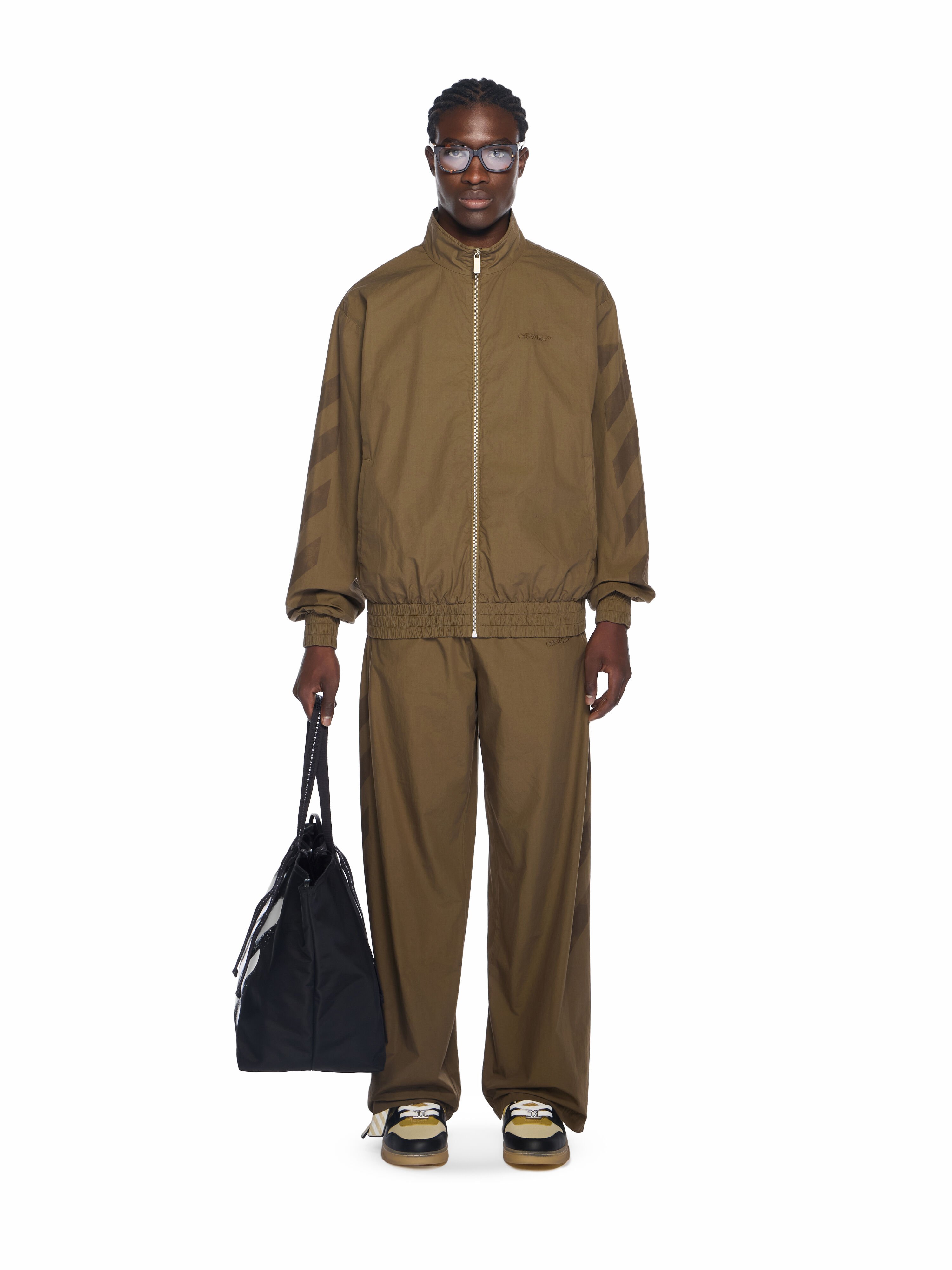 Diagonal Cotton Trackpants OFF WHITE Diagonal Cotton Trackpants BEECH/BEECH OMCJ03FF25FAB001