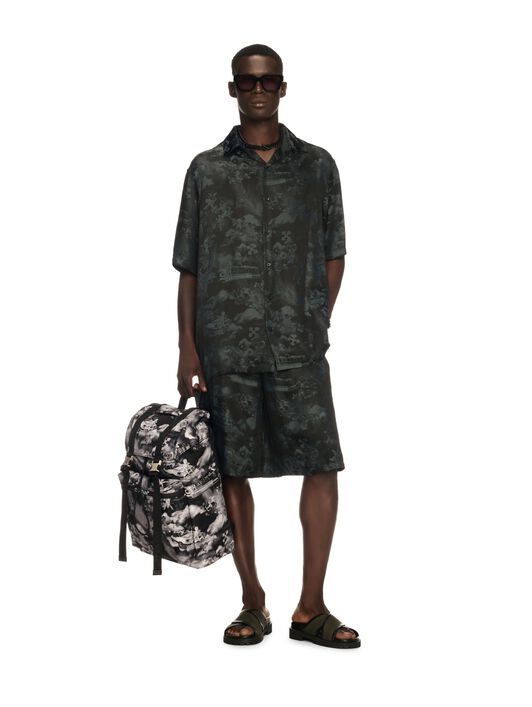 OFF WHITE Black Jacquard Fresco Bowling Shorts BLACK OMCB092S25FAB002