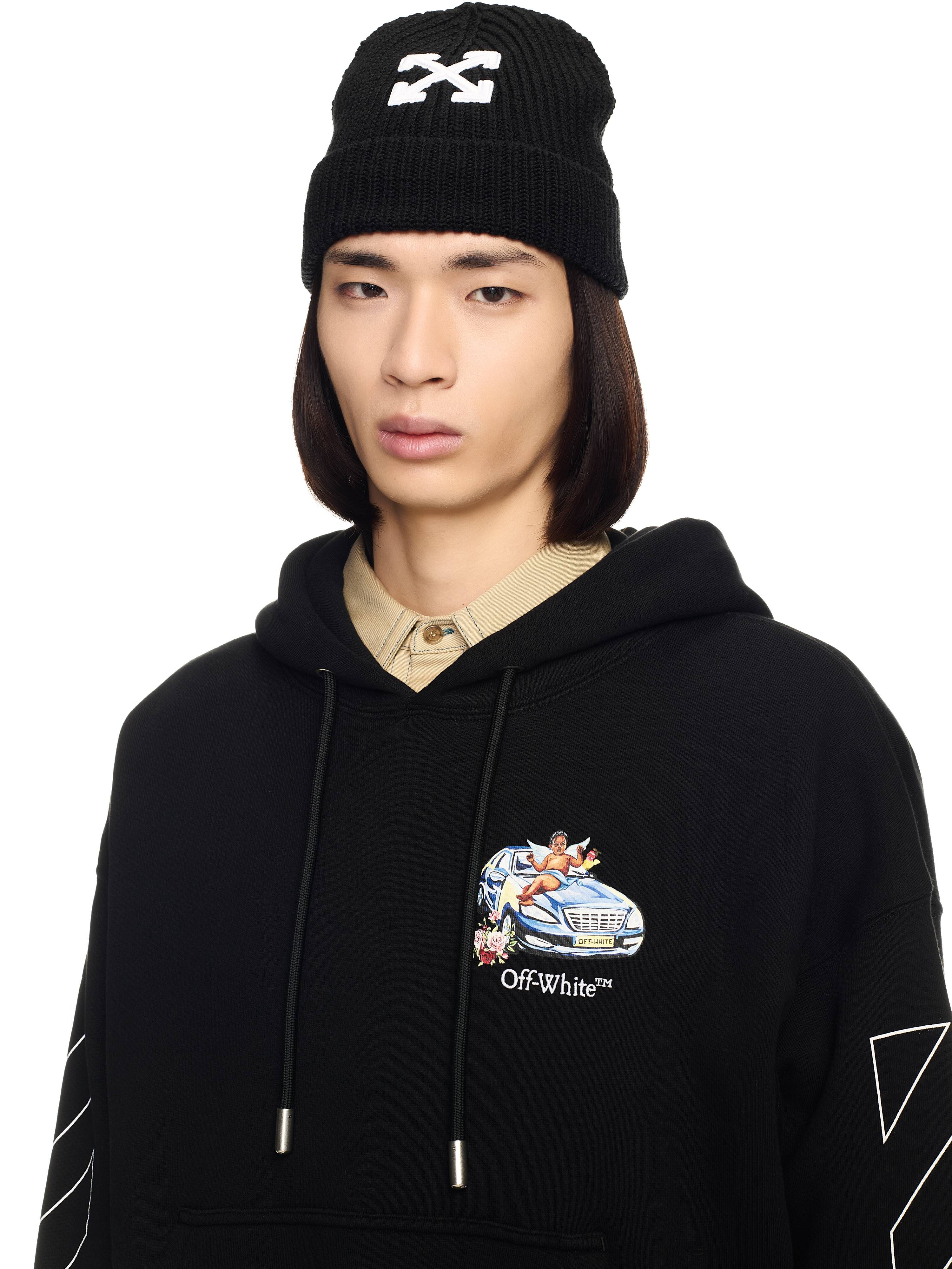OFF WHITE Black Fresco Arrow Hoodie  OMBB085S25FLE005