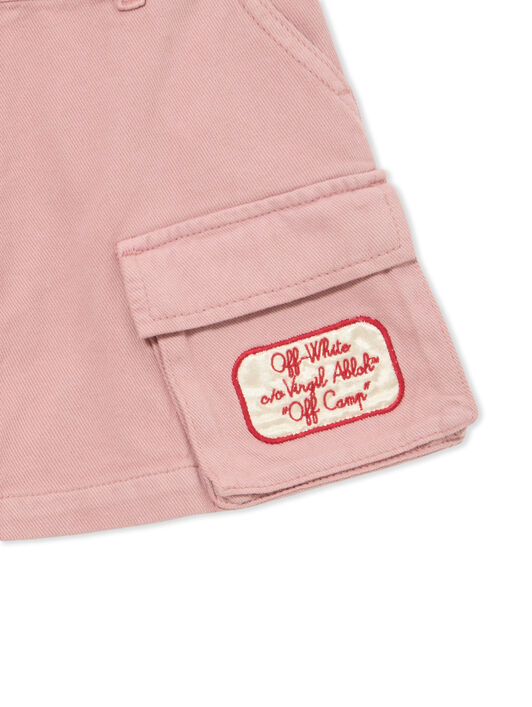 OFF WHITE Satin Patch Cargo Skirt PALE MAUVE 44GCY002S26F001